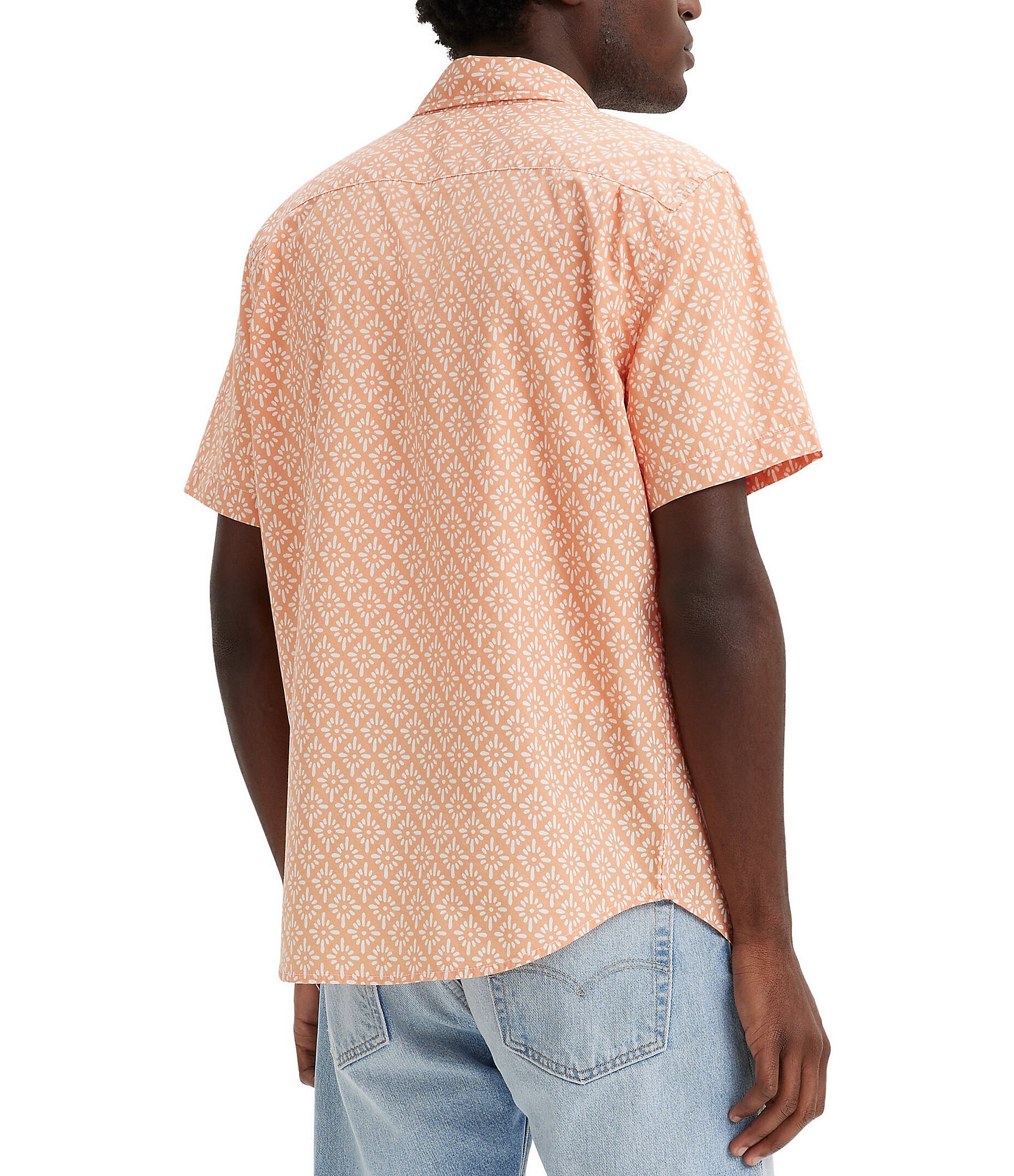 Levi's® Short Sleeve Diamond-Print Woven Shirt