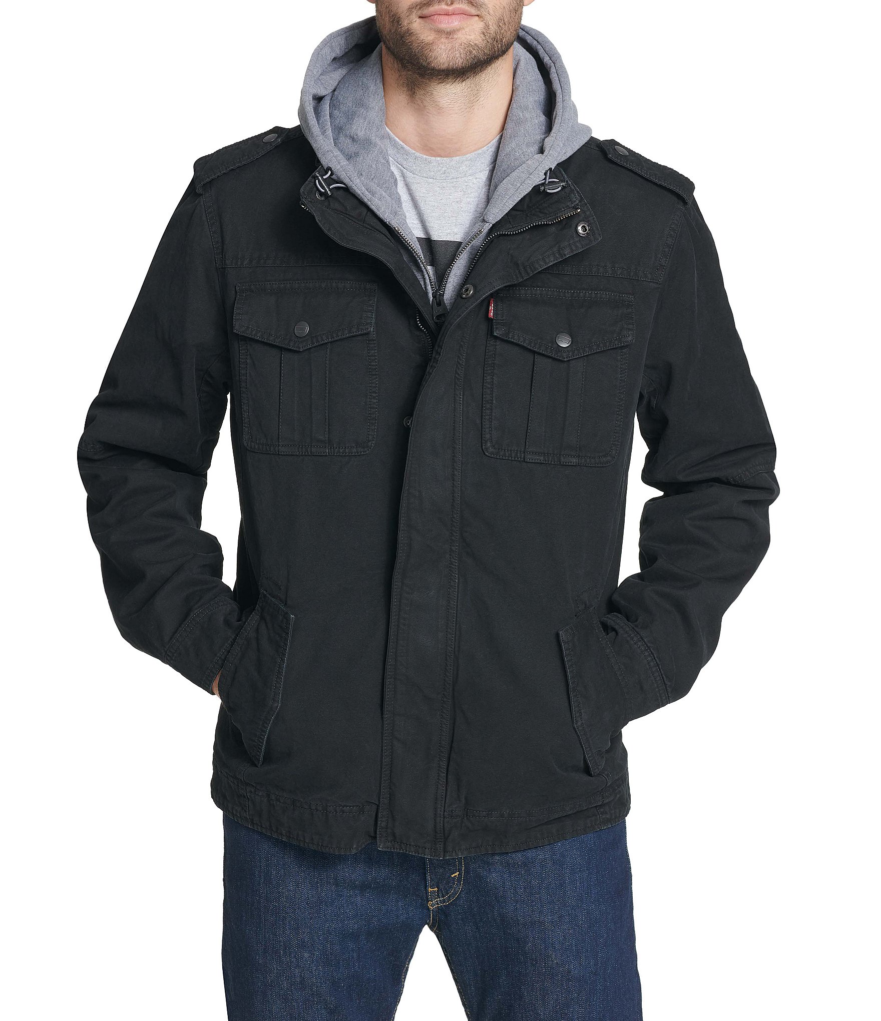 Levi's® Twill Hooded Military Trucker Jacket