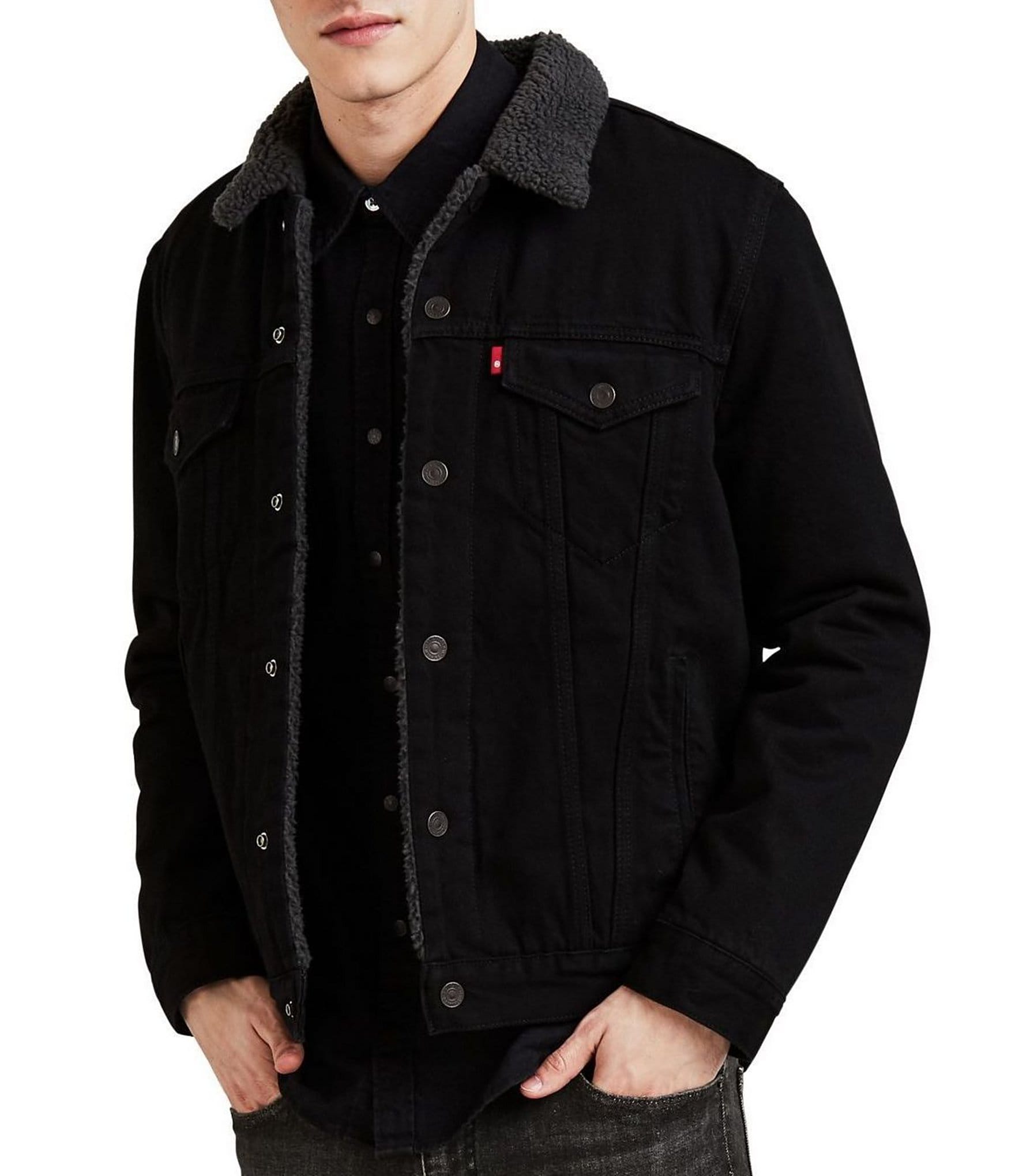 levi's black jean jacket mens
