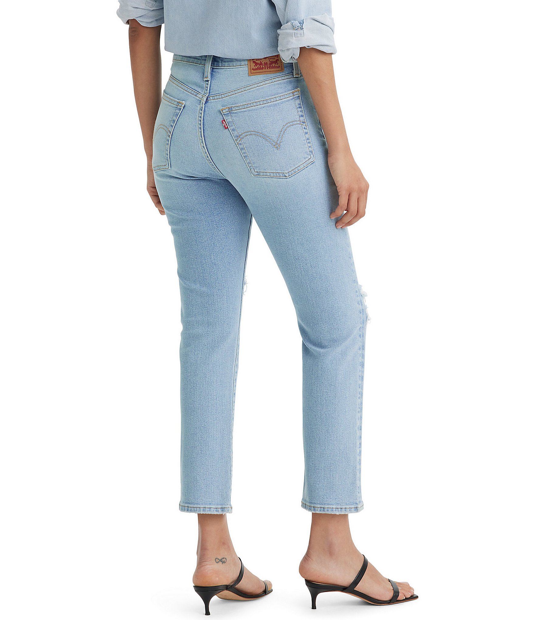 Levi's® Wedgie High Rise Straight Leg Distressed Jeans