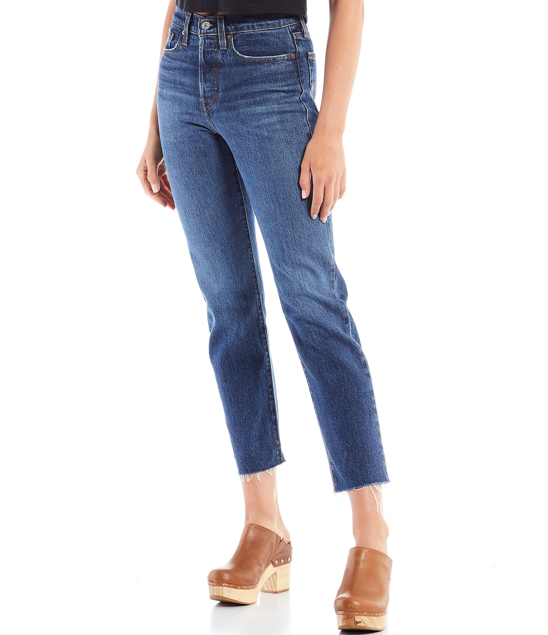 Introducir 44+ imagen levi’s wedgie straight jeans raw hem