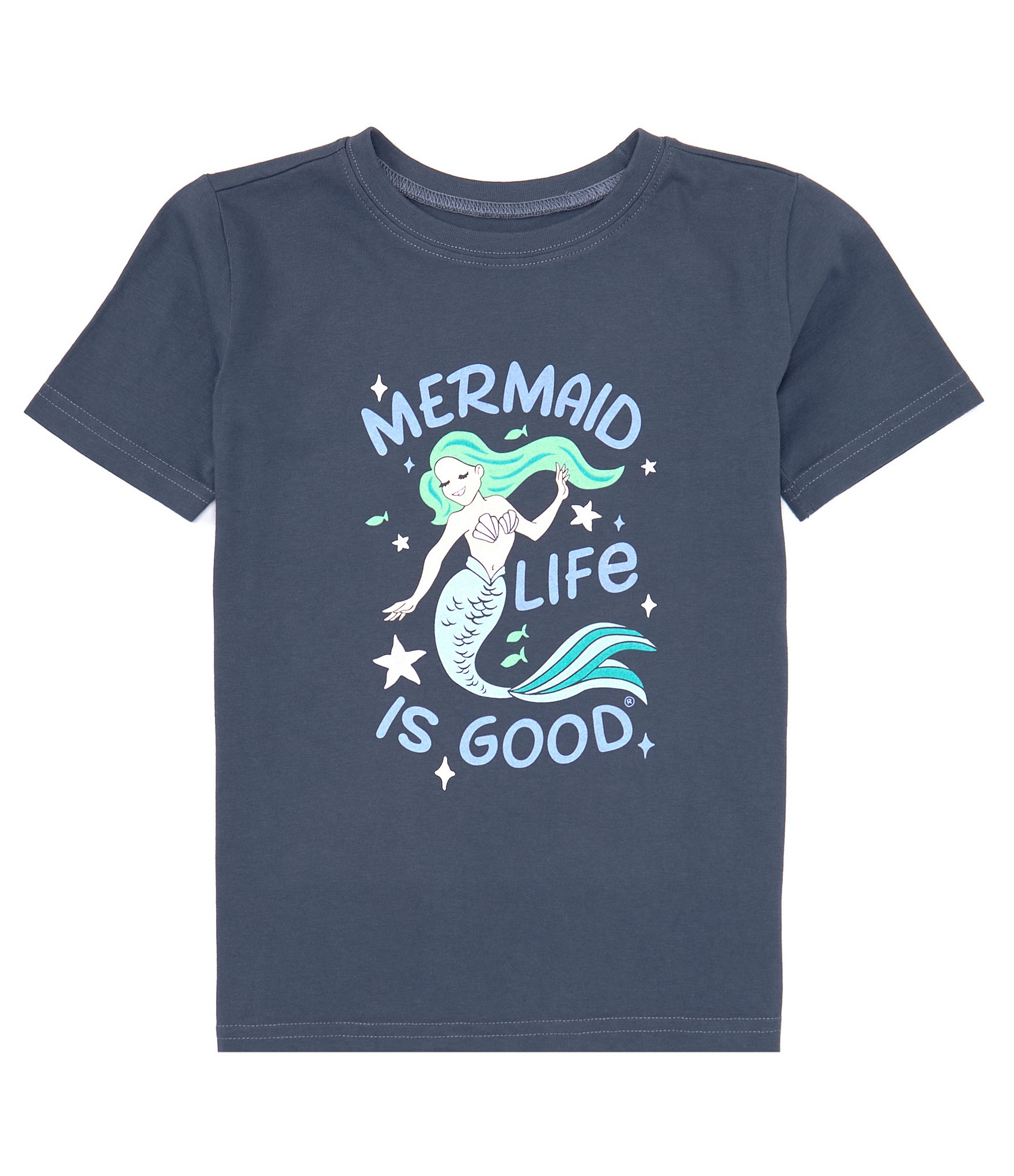 Life is Good Big Girls 7-14 Short-Sleeve Mermaid Life is Good Graphic T ...