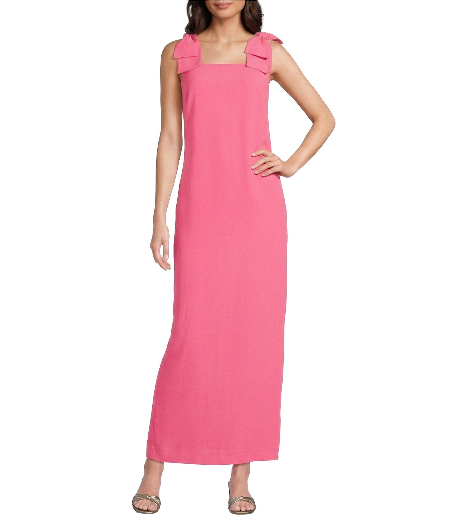 strapless open back dress SHINE MY WAY BANDAGE MIDI DRESS WITH RHINESTONE FRINGE PINK – AKIRA