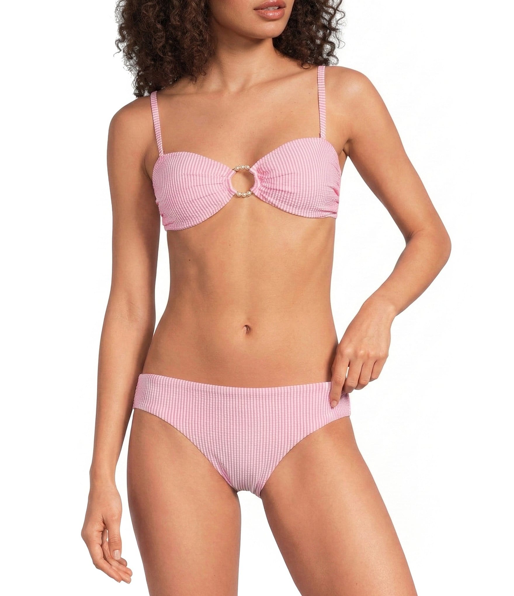 Lilly Pulitzer Katara Seersucker Stripe Bandeau Swim Top