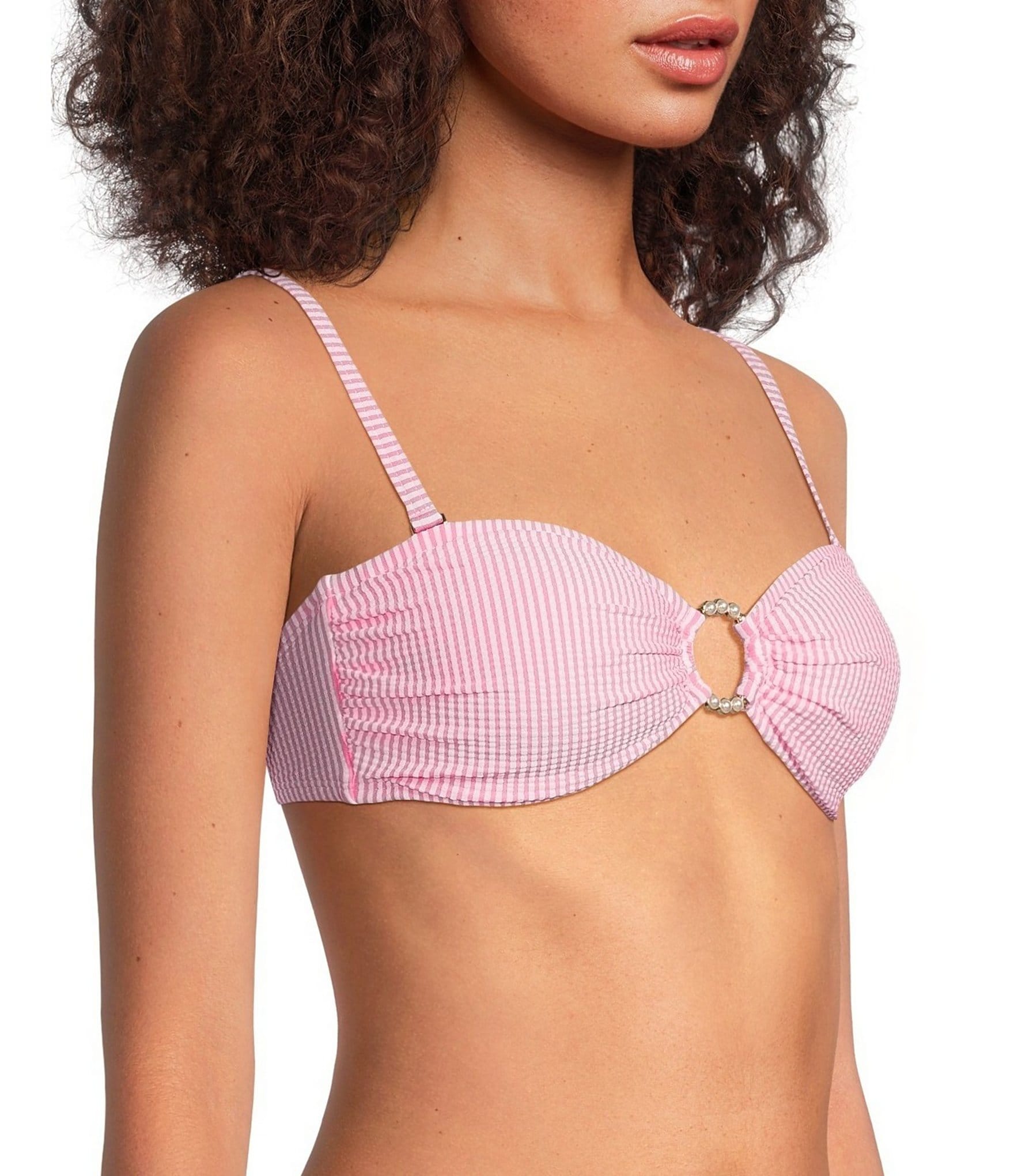 Lilly Pulitzer Katara Seersucker Stripe Bandeau Swim Top