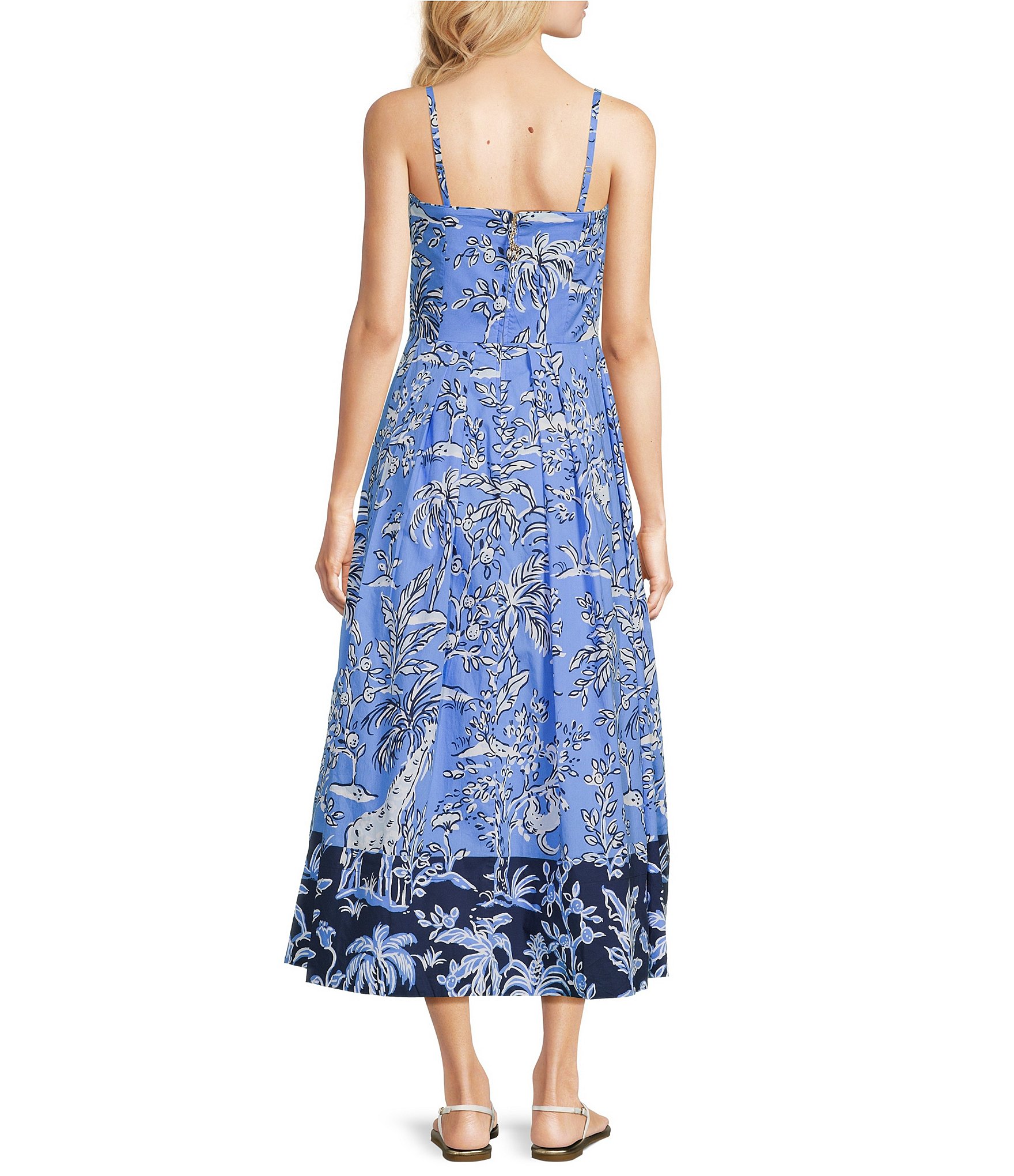 Lilly Pulitzer Kenni Printed Cotton Poplin Strapless Sleeveless Fit-And-Flare Dress