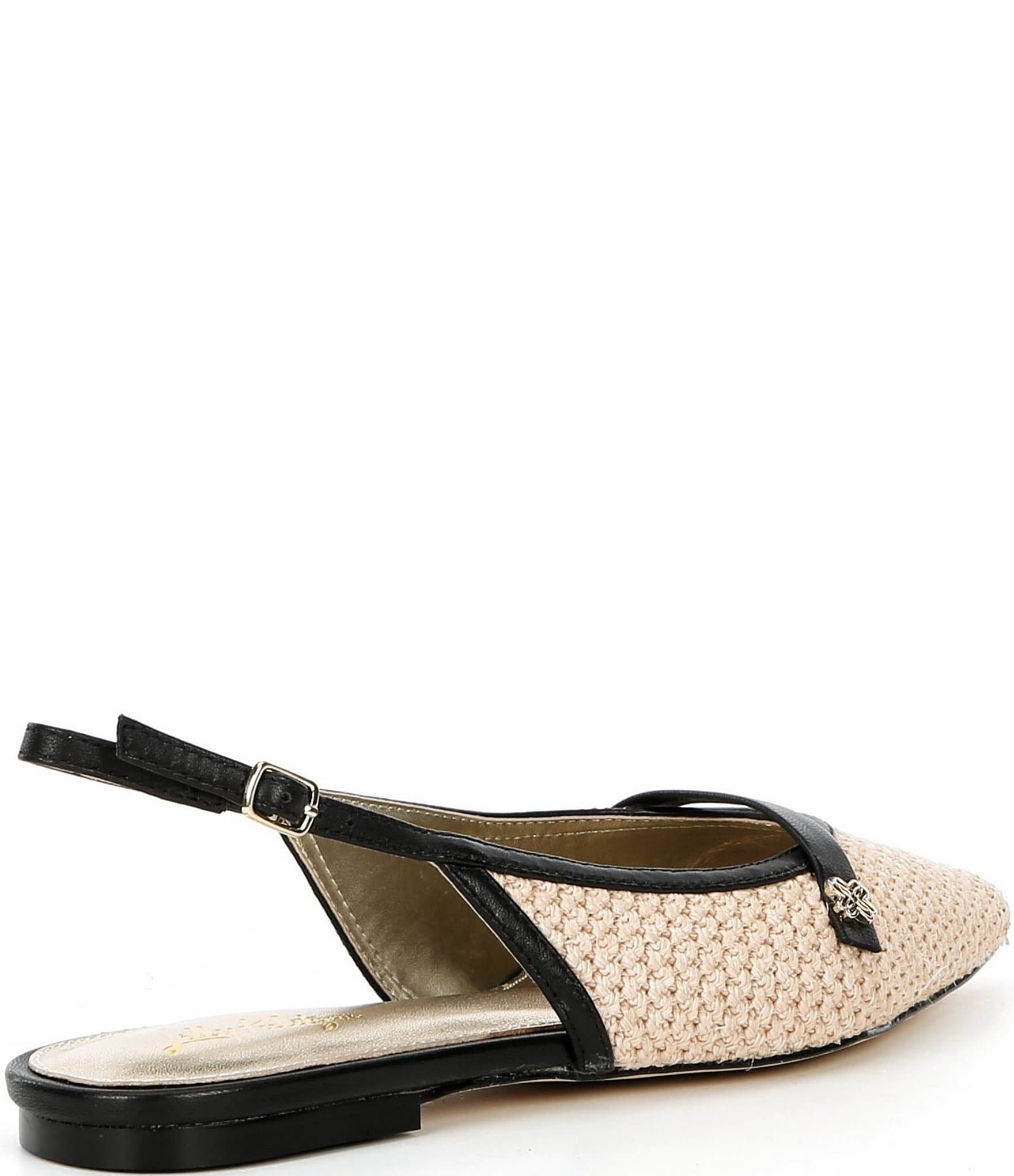 Lilly Pulitzer Malia Raffia Pointed Toe Slingback Flats