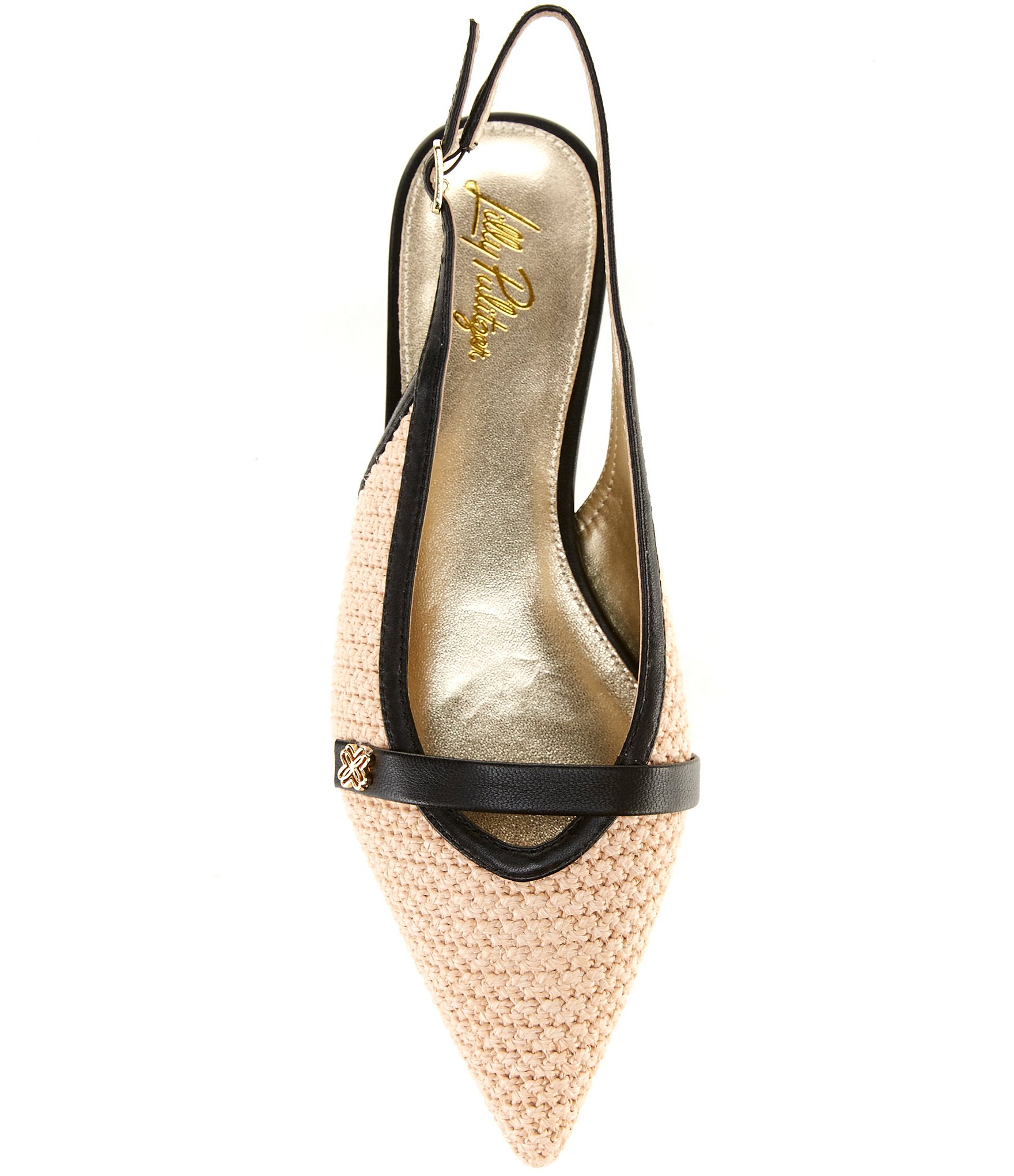 Lilly Pulitzer Malia Raffia Pointed Toe Slingback Flats