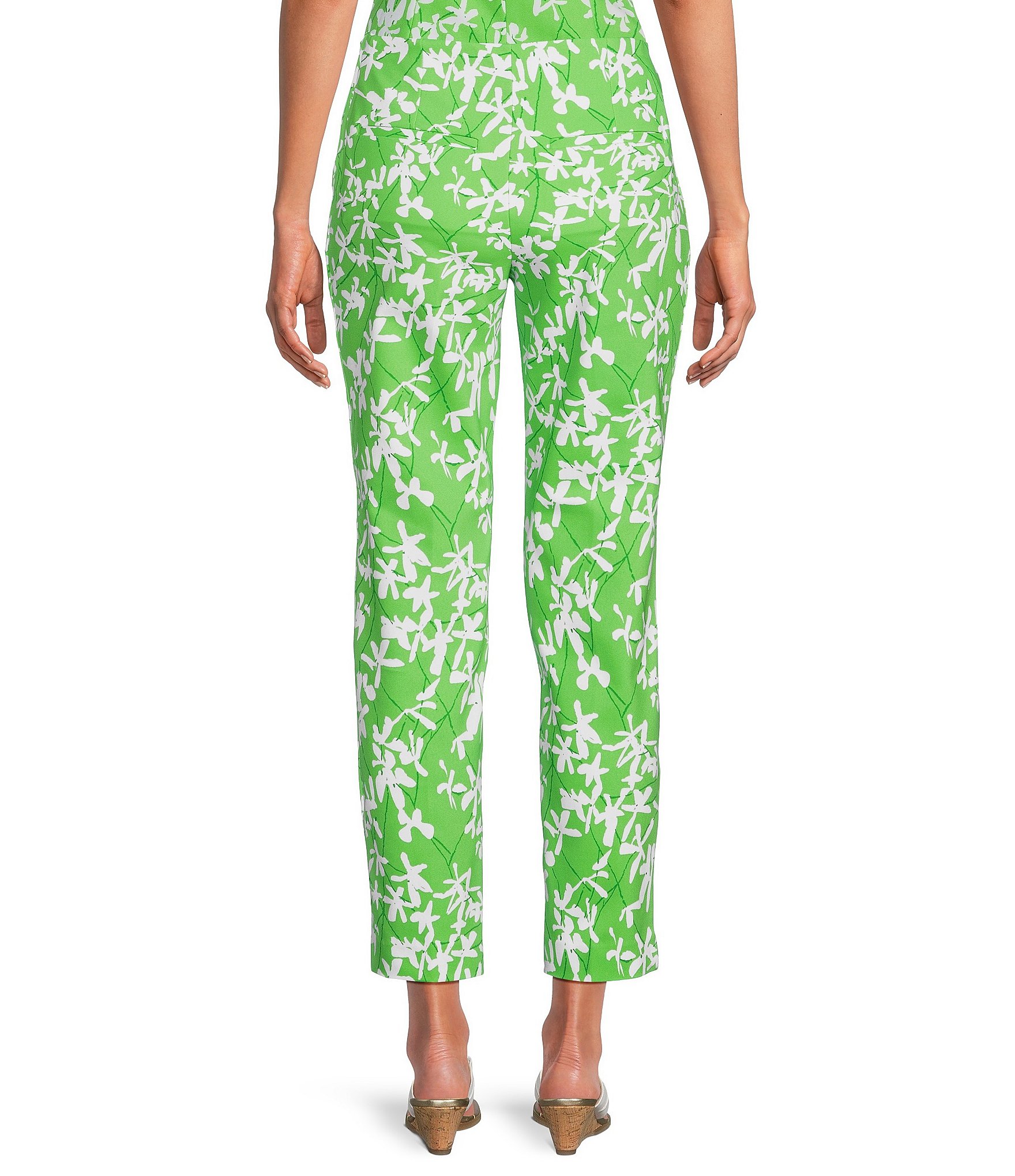 Lilly Pulitzer Nancee Stretch Double Cloth Floral Print Straight Leg Crop Pants