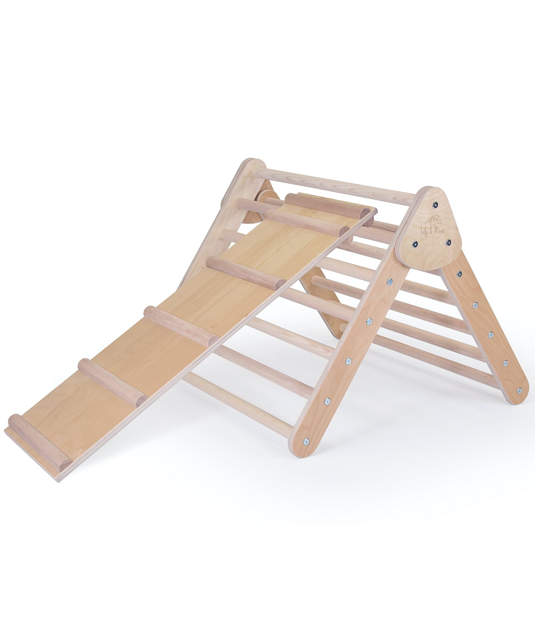 Lily & River Little Climber Pikler Triangle with Reversible Ladder and Slide Attachment