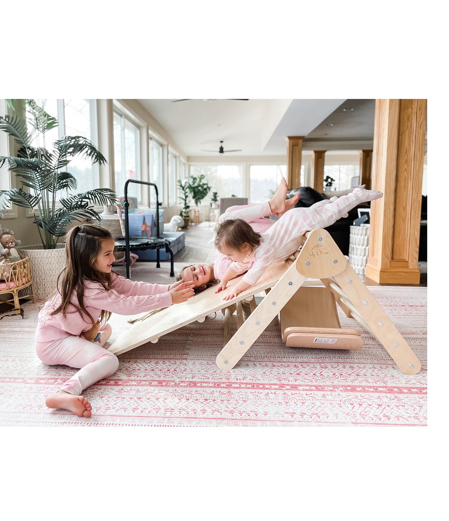 Lily & River Little Climber Pikler Triangle with Reversible Ladder and Slide Attachment