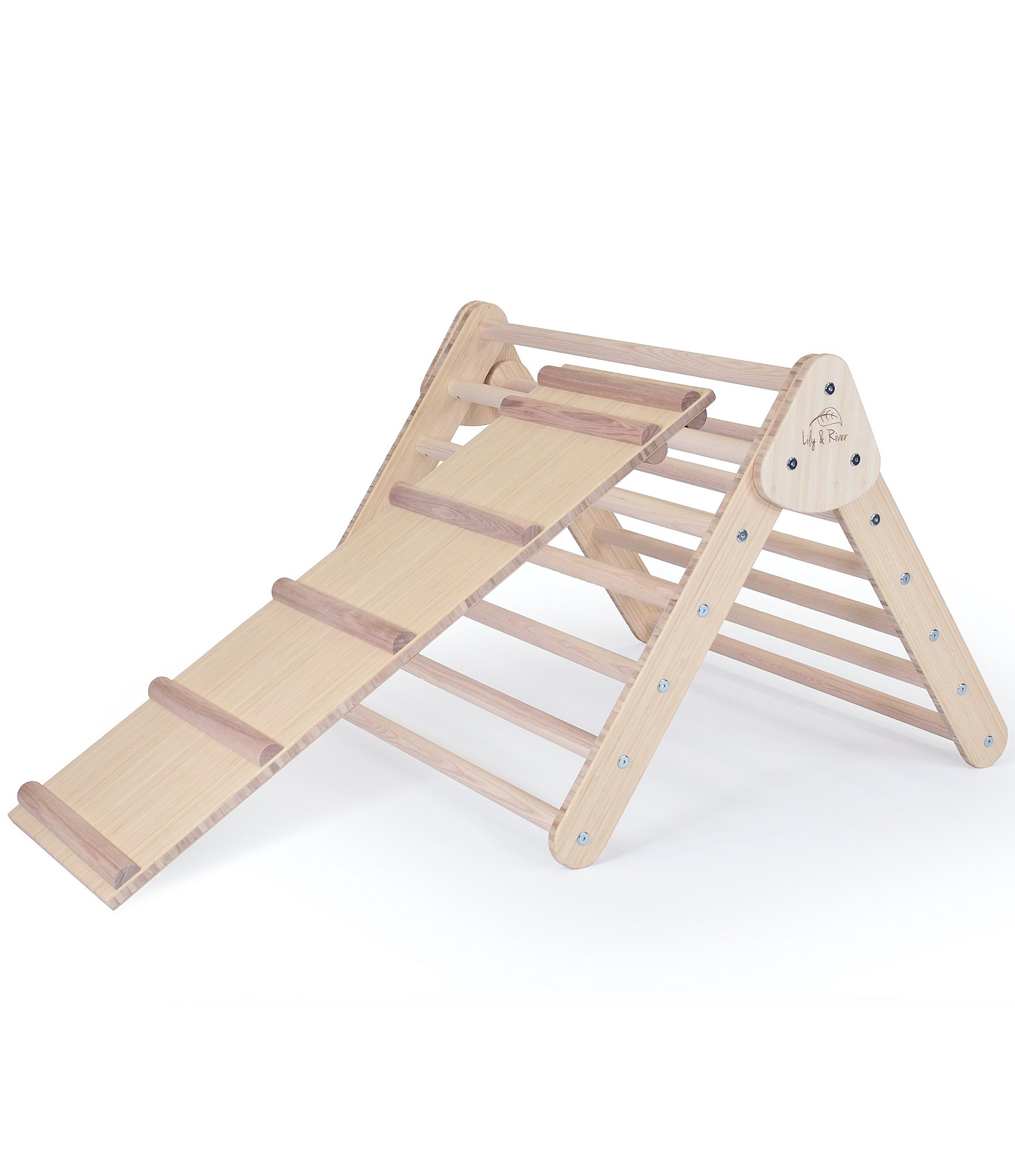 Lily & River Little Climber Pikler Triangle with Reversible Ladder and Slide Attachment