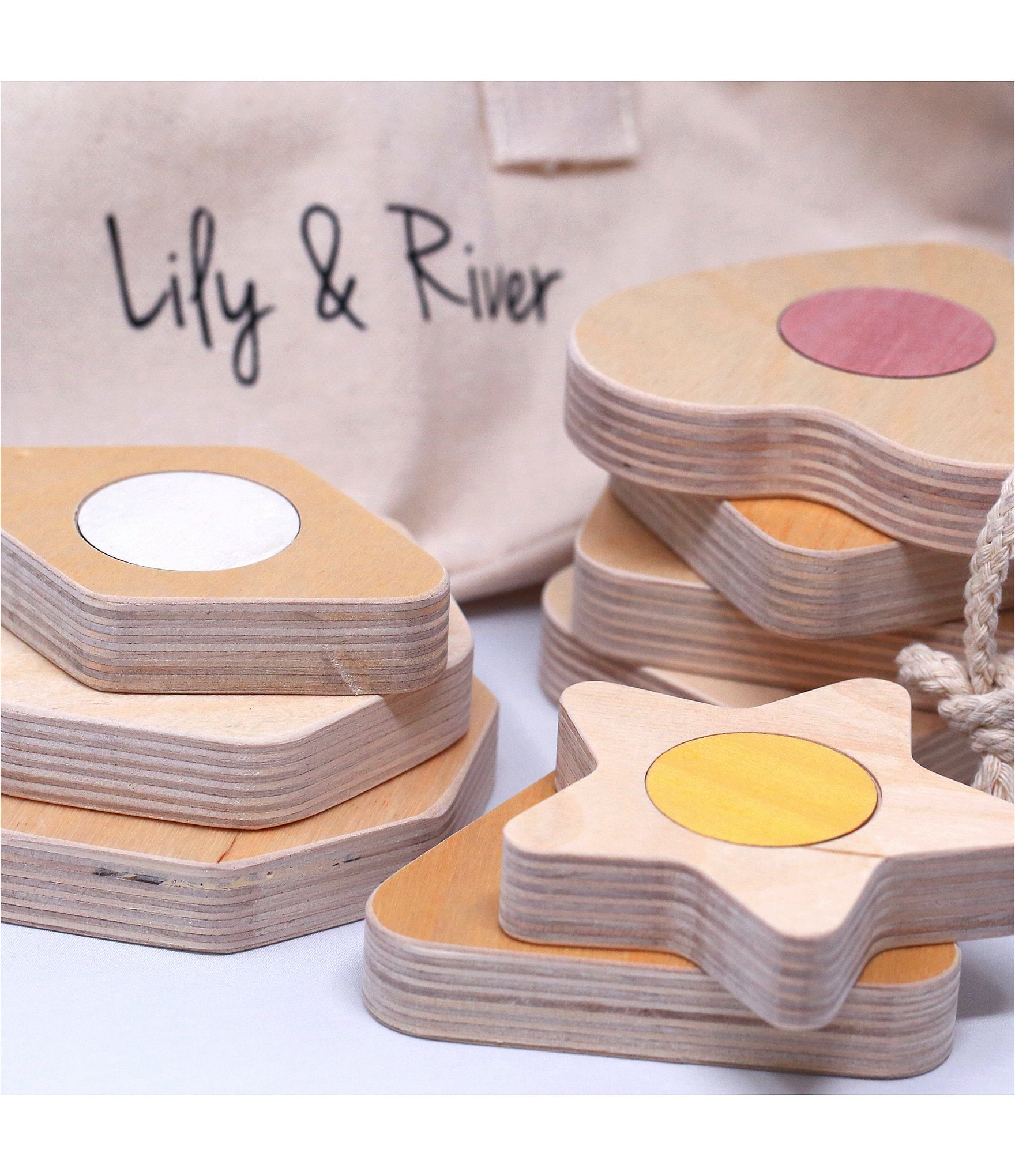 Lily & River Little Stackables 9 Colorful Stacking Shapes