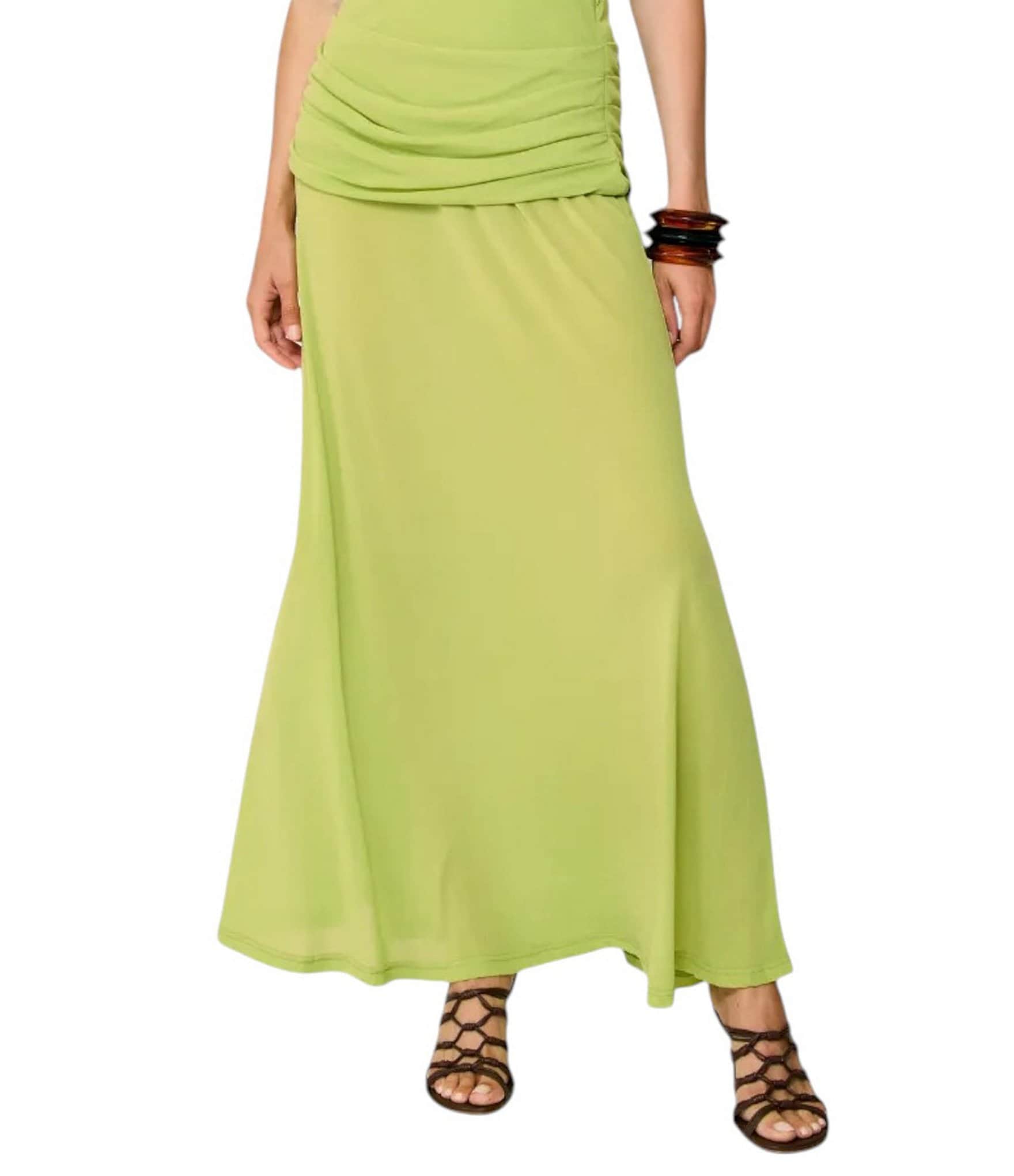green emerald velvet dress PRETTYGARDEN Maxi Skirts for Women Fall Tulle High Waisted Ruffle Flow