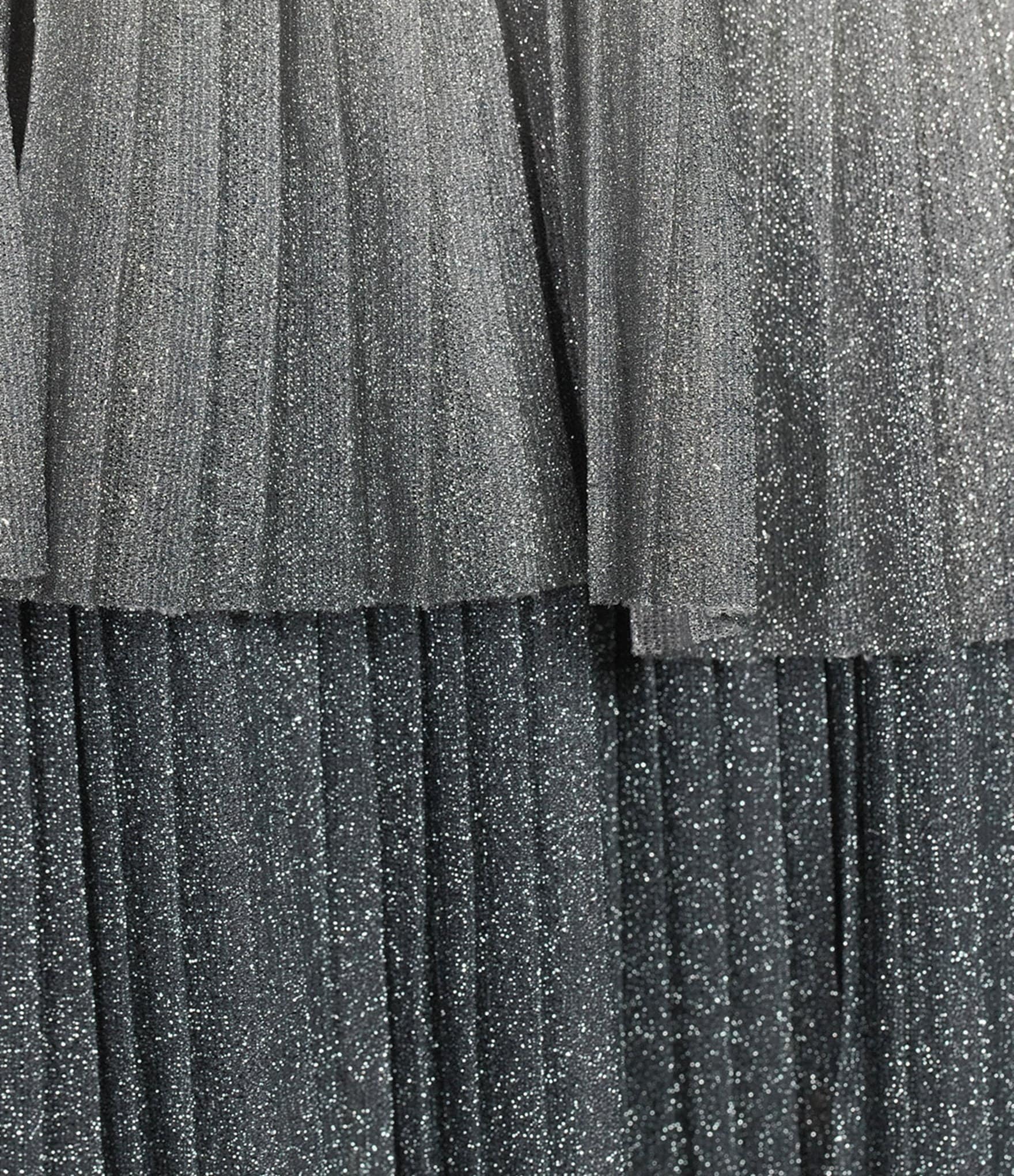 Line and Dot Oracle Ombre Print Halter Neck Sleeveless Tiered Maxi Dress