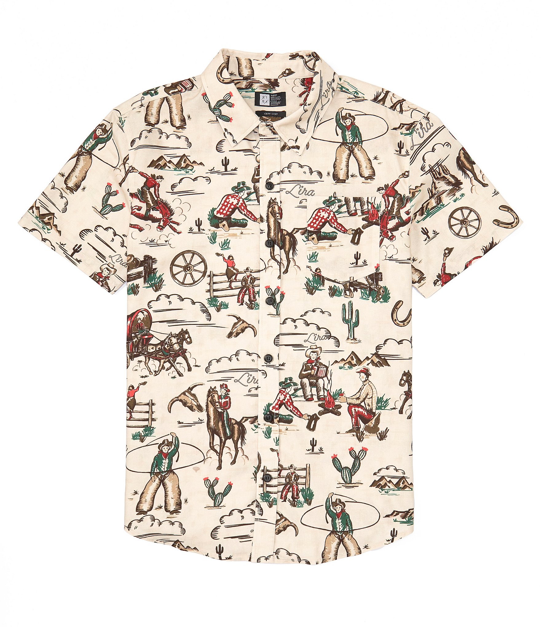 Cowboy Hawaiian Shirts for Men - Vintage Desert Button Down Mens Hawaiian  Shirts Short Sleeve Series 04 Size S at  Men's Clothing store