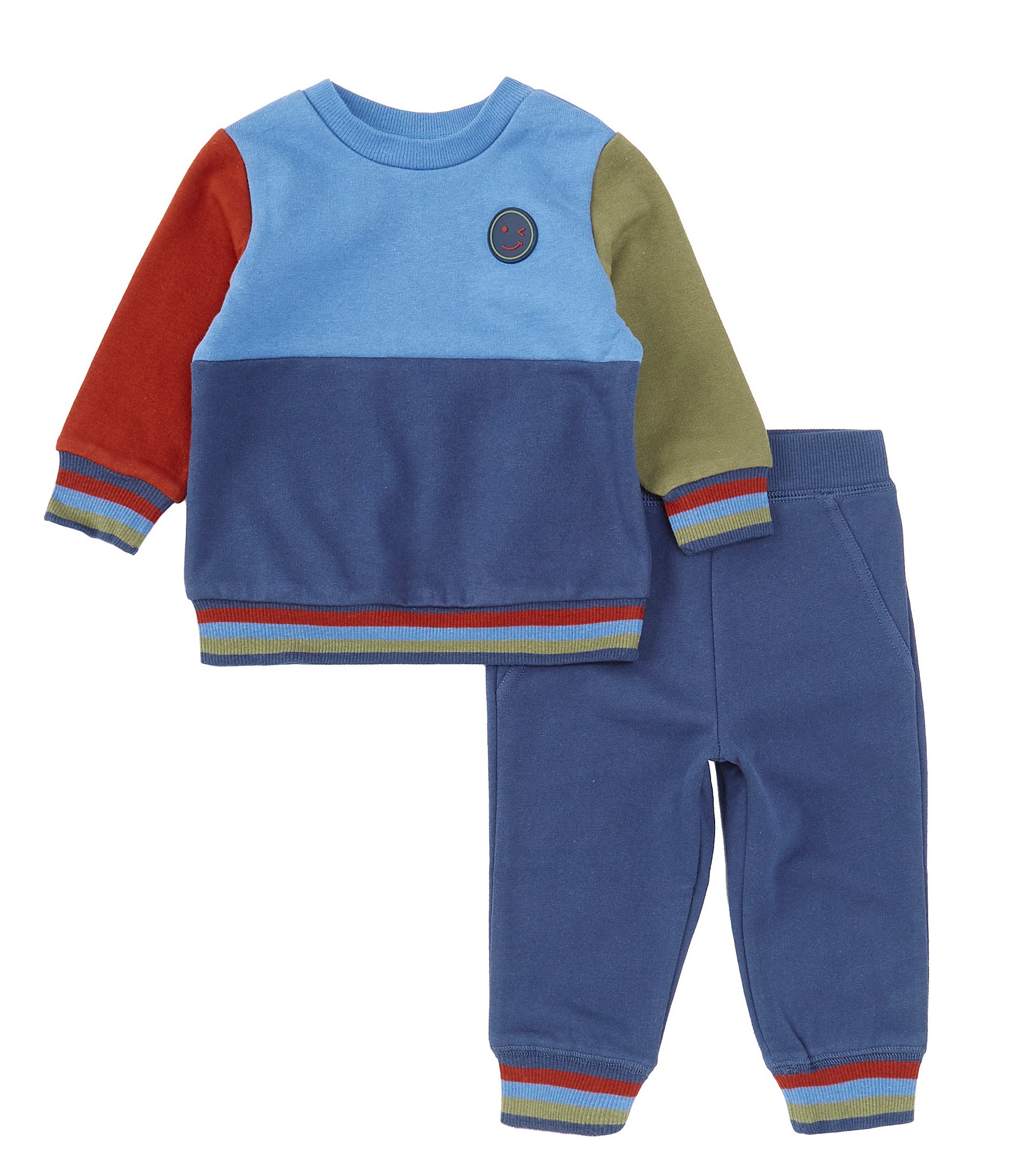 Little Me Baby Boys 12-24 Months Long Sleeve Color Block/Striped