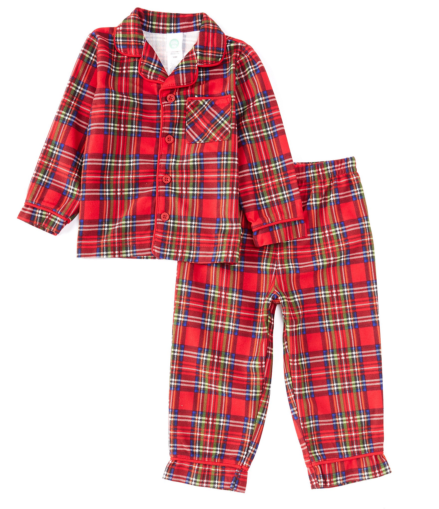 2023-07-14 Lioraitiin 0-4Years Toddler Boys Girls Pajamas Plaid Print Long  Sleeve Lapel Button Closure Tops Pants Sleepwear - AliExpress