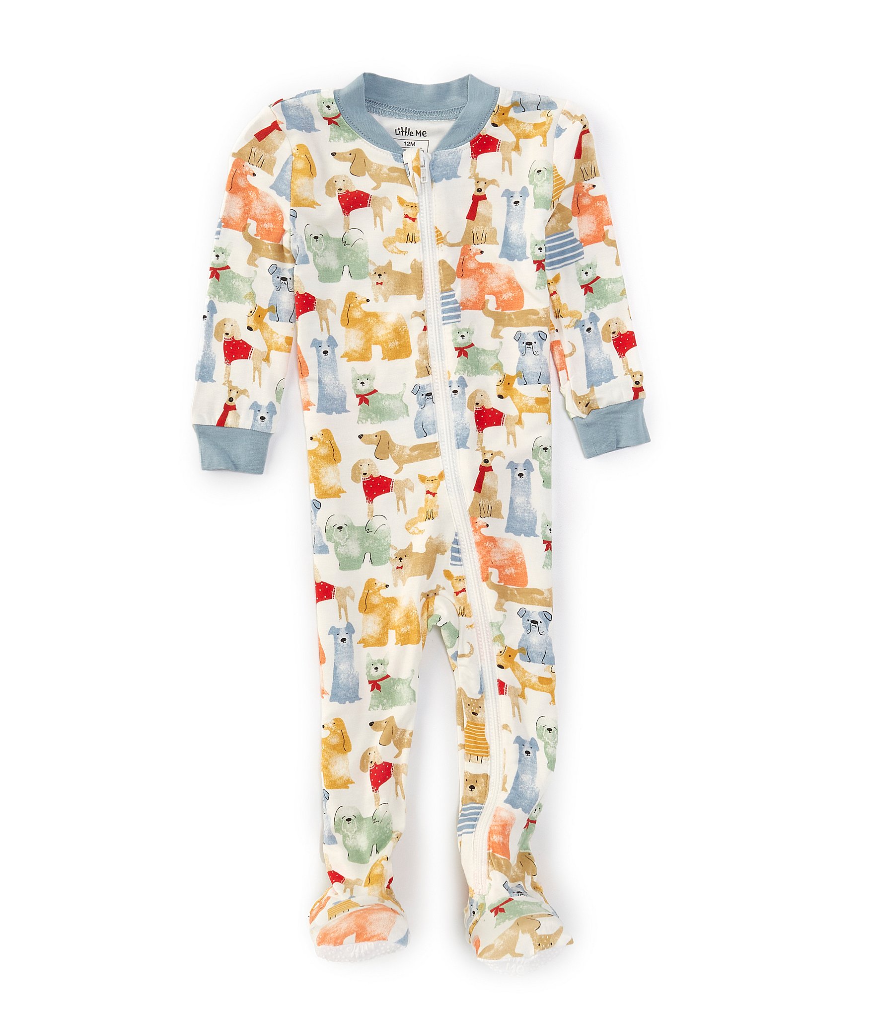 Little Me Baby Boys 12-24 Months Long-Sleeve Puppy-Printed Footed Coverall