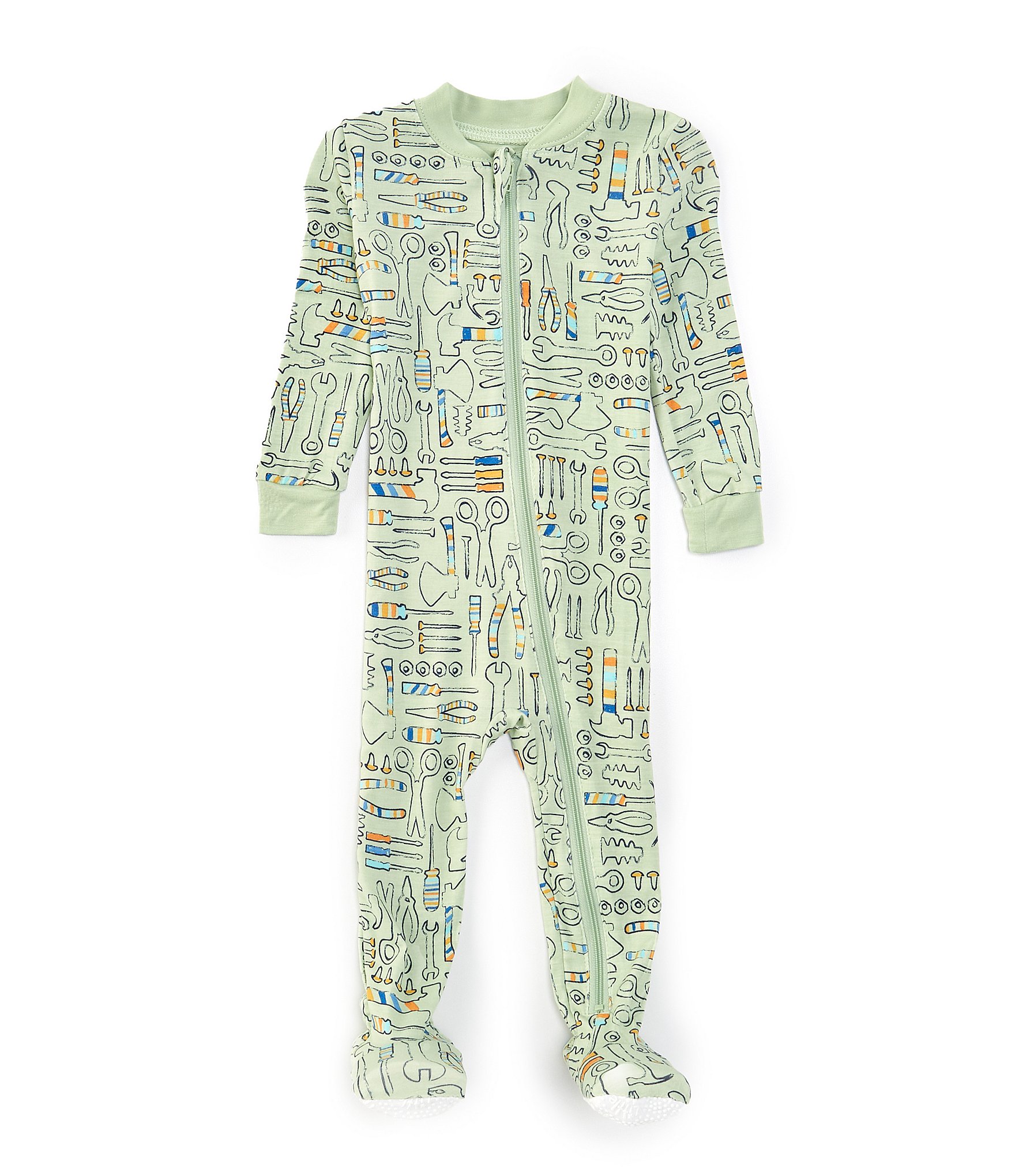 Little Me Baby Boys 12-24 Months Long-Sleeve Tools-Printed Footie Coverall