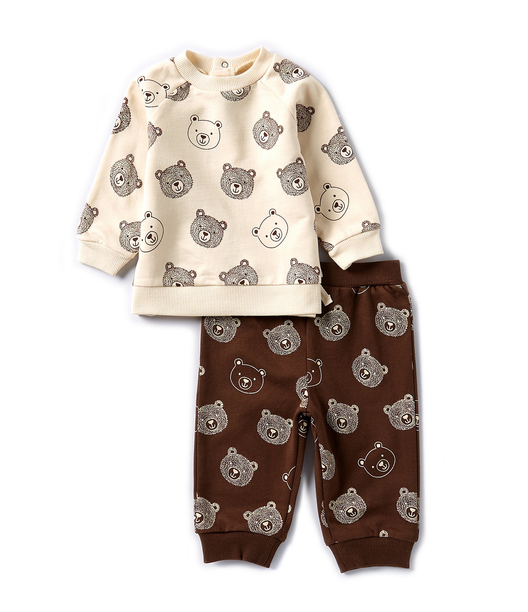 Little Me Baby Boys 3-12 Months Long Sleeve Bear-Printed Sweatshirt & Jogger Pant Set