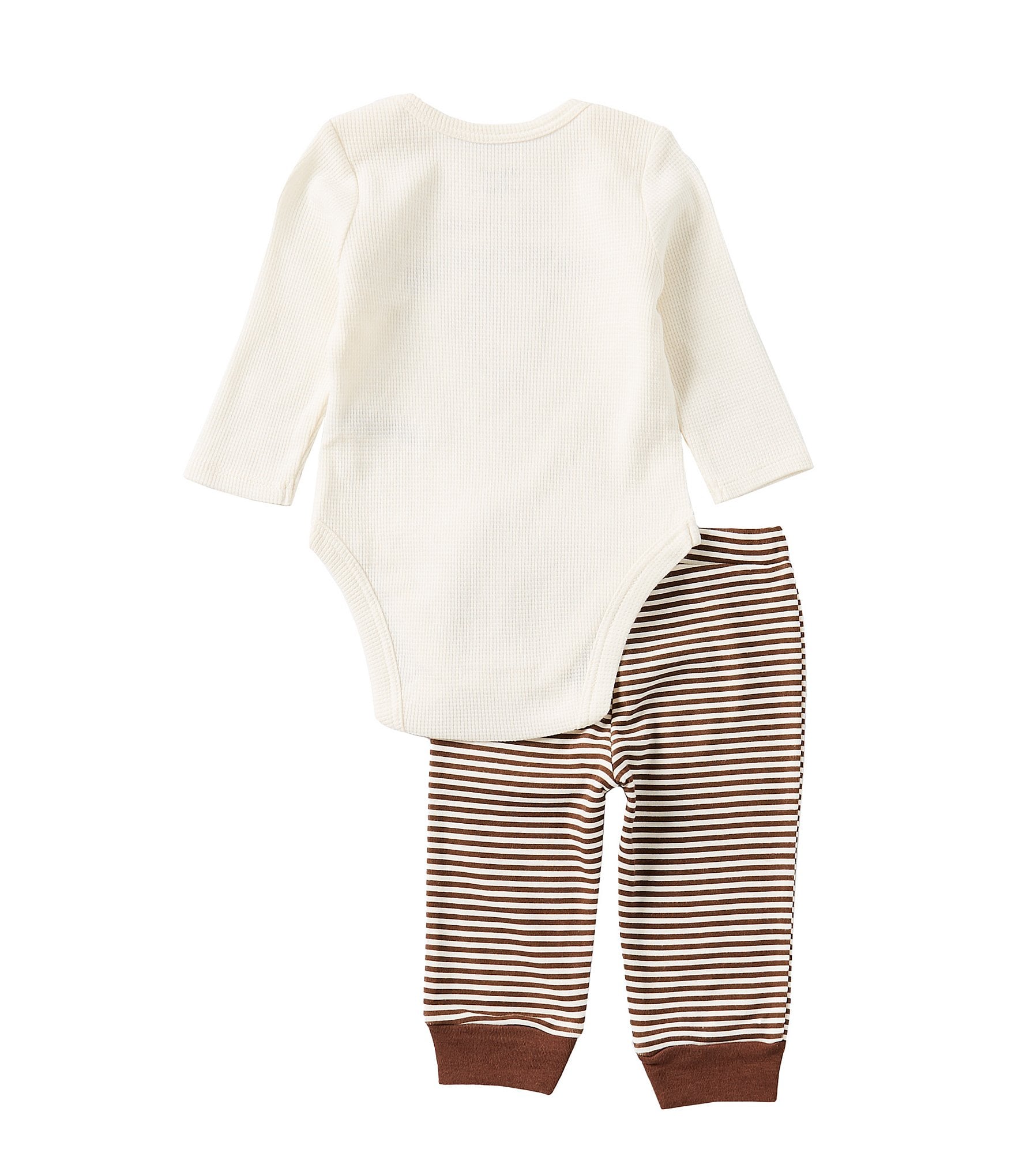 Little Me Baby Boys 3-12 Months Long Sleeve My First Thanksgiving Turkey-Motif Bodysuit & Striped Pant Set