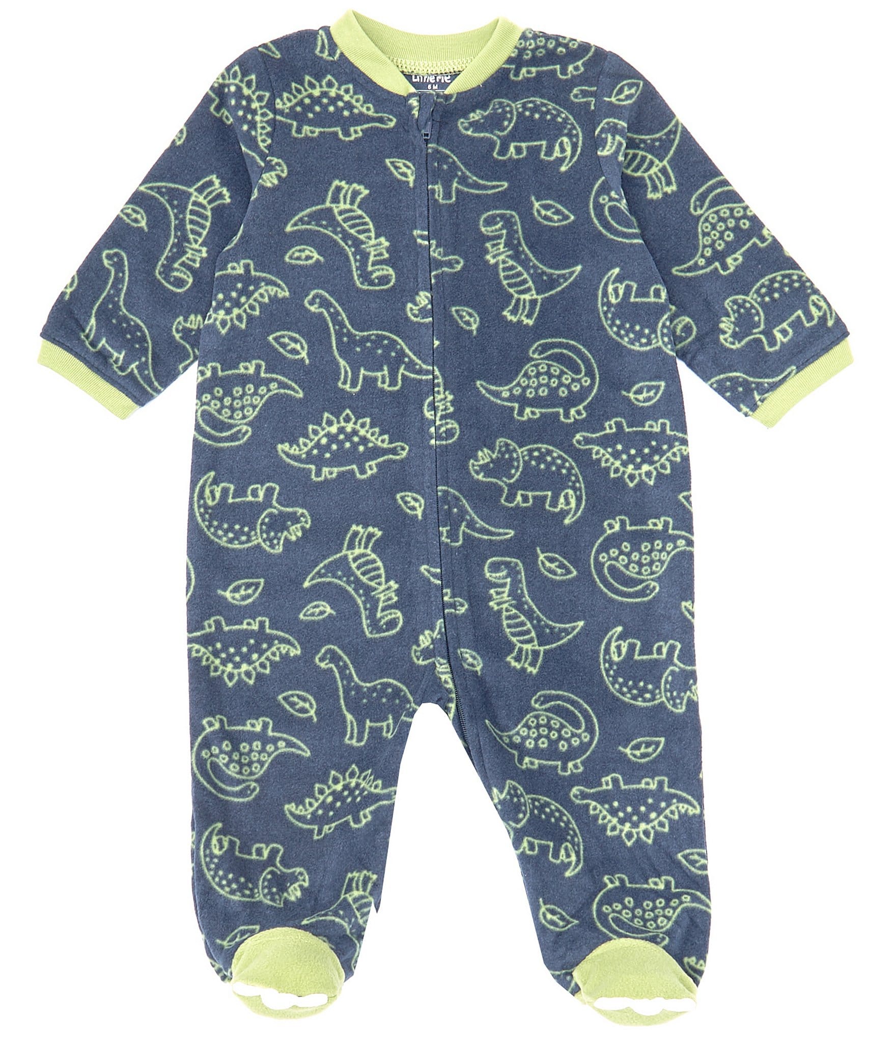 Little Me Baby Boys 3-9 Months Long Sleeve Dinosaur Printed Fleece Footed  Coveralls | Dillard's