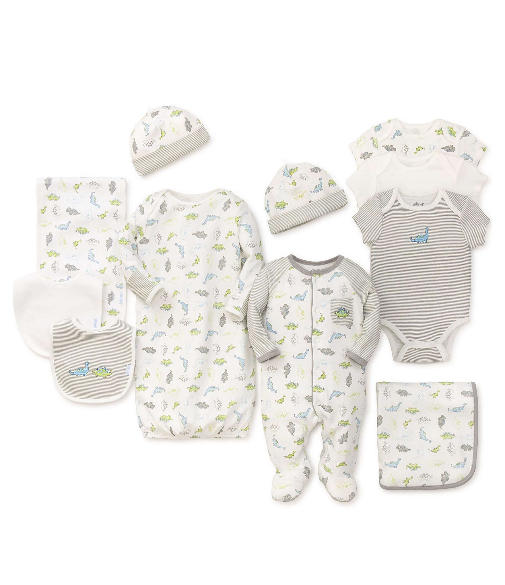 Little Me Baby Boys Newborn-9 Months Tiny Dinos 3-Piece Bodysuit Set