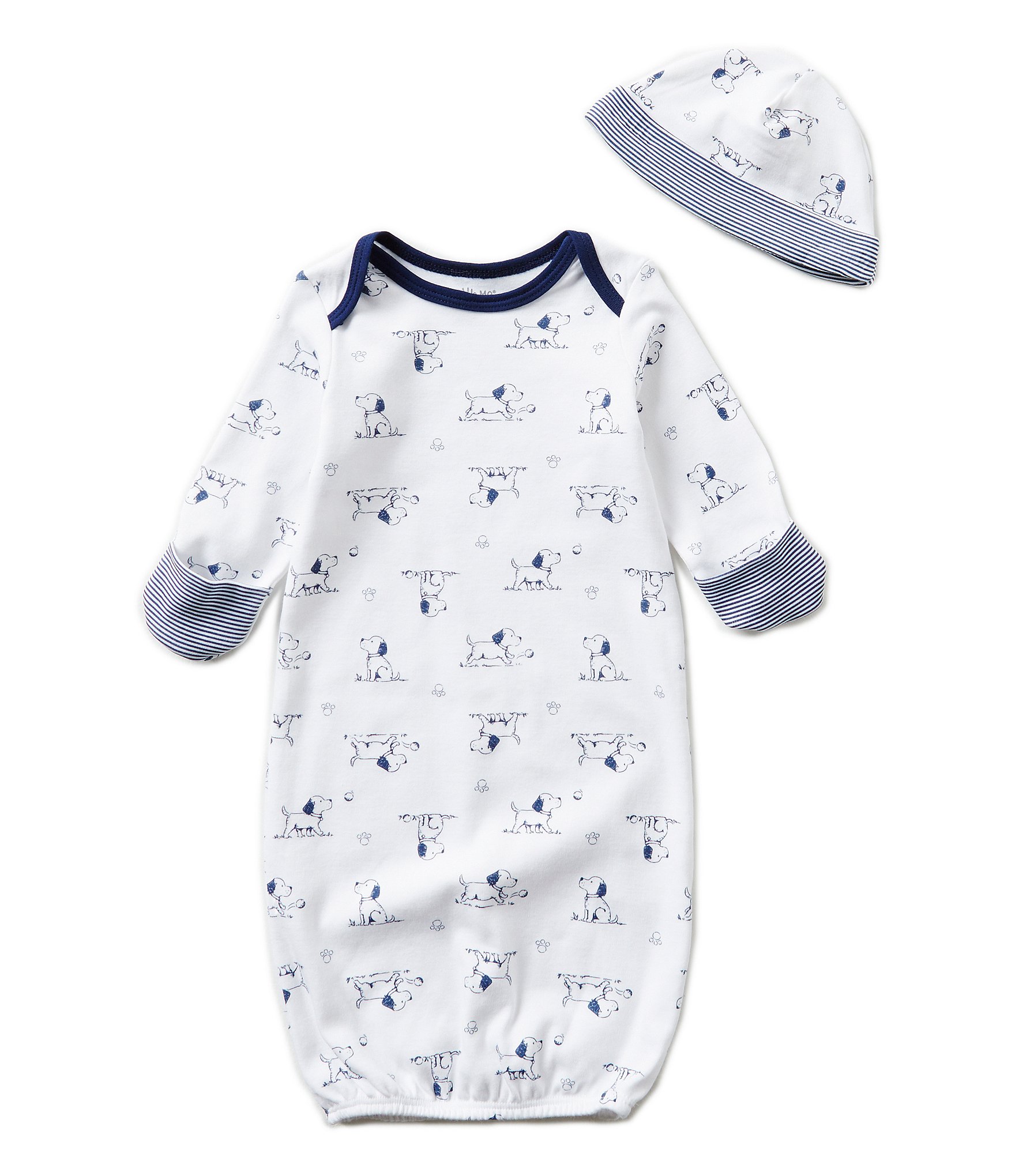 Gunamuna günaGOWN Baby Boy Sleeper Gown with Diaper-Zipper Hat Denim Blue