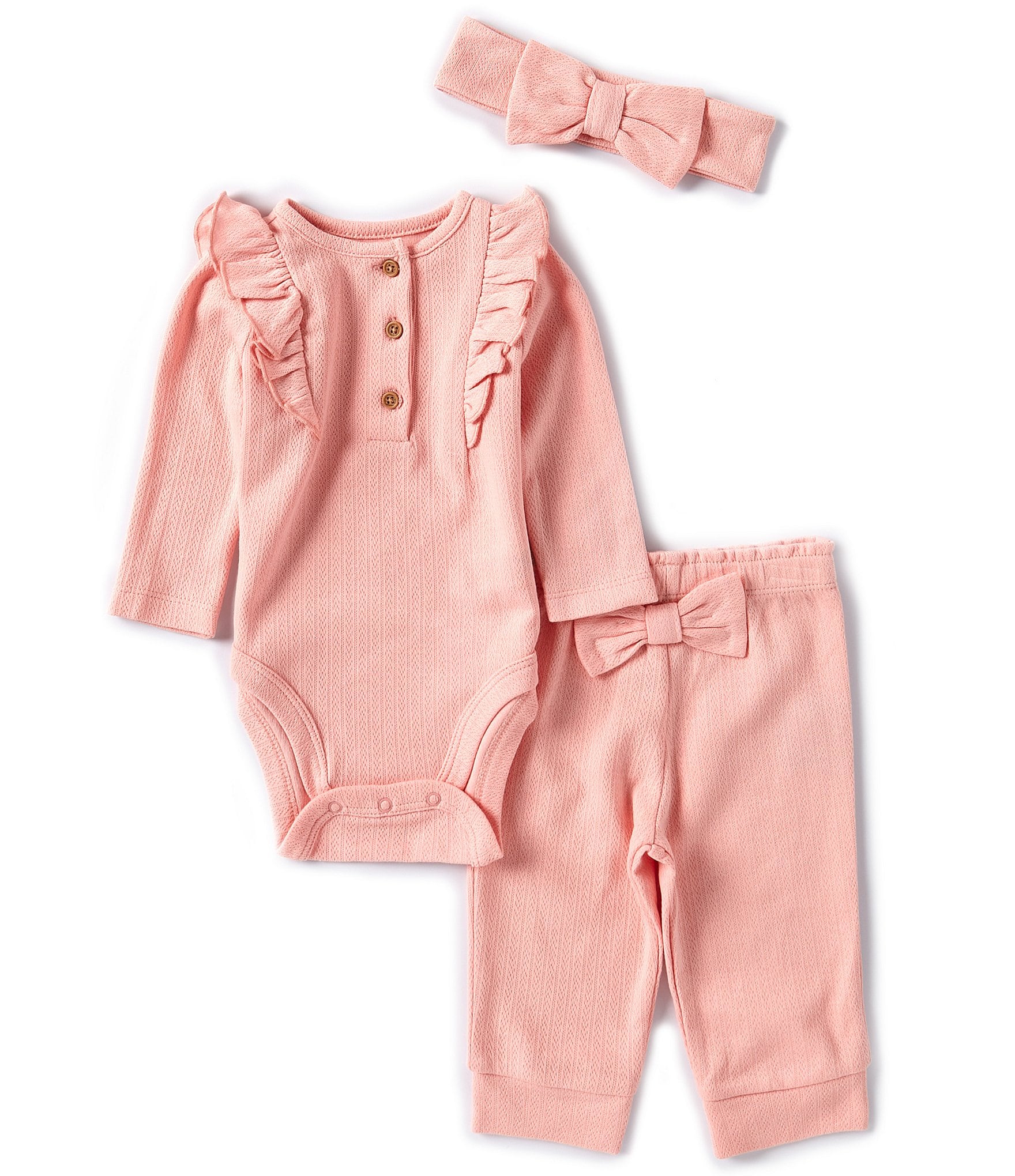 Little Me Baby Girls 3-12 Months Long Sleeve Bodysuit & Matching Pant Set