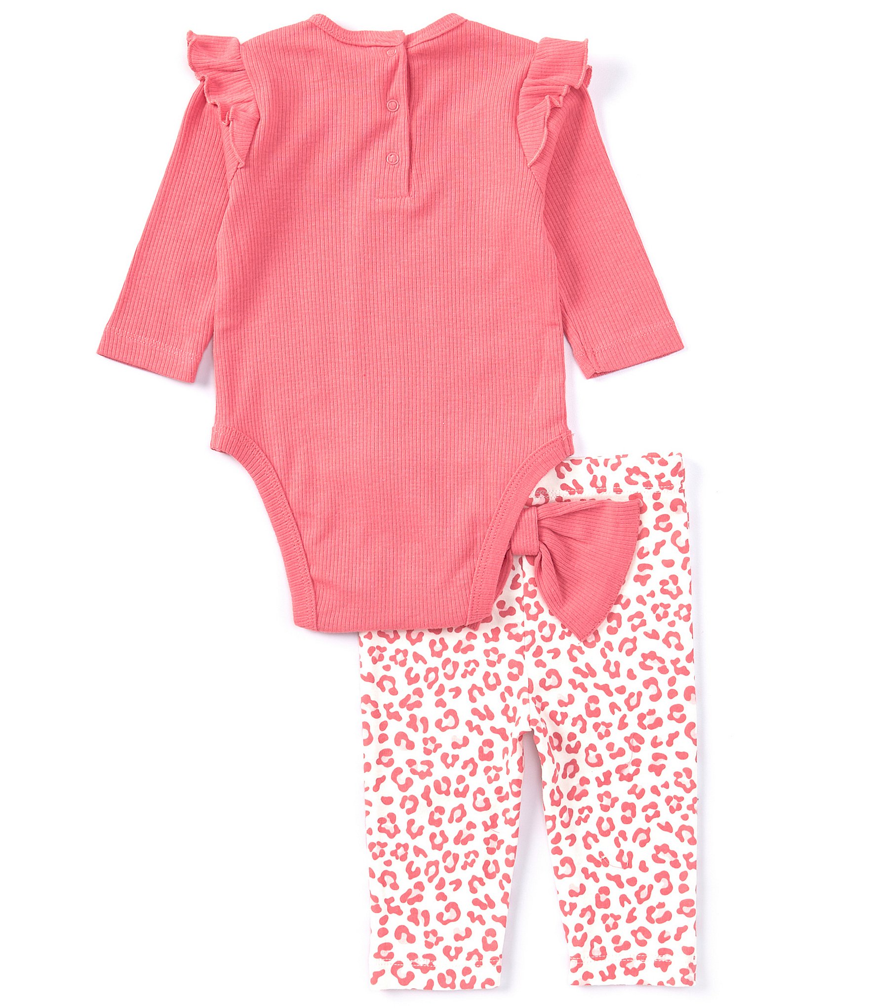 Little Me Baby Girls 3-12 Months Long Sleeve Leopard Face-Motif Bodysuit & Leopard-Printed Leggings Set