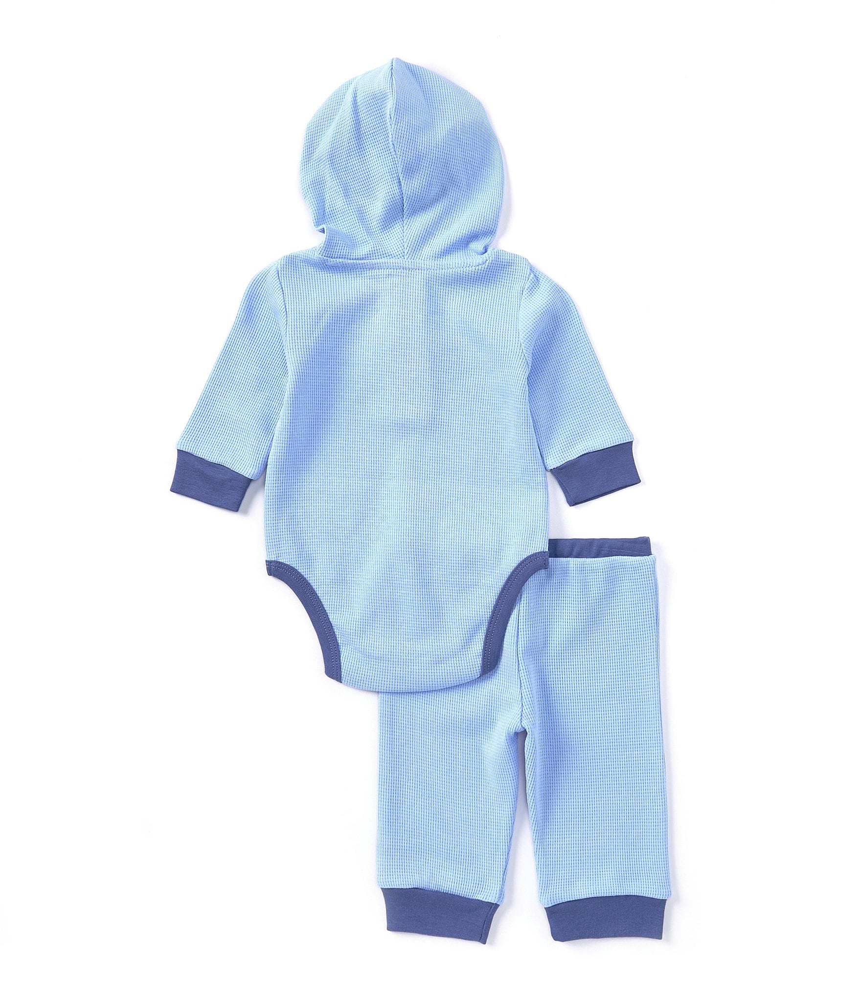 Little Me Baby Girls 3-24 Months Long Sleeve Hooded Waffle-Knit Bodysuit & Solid Leggings Set