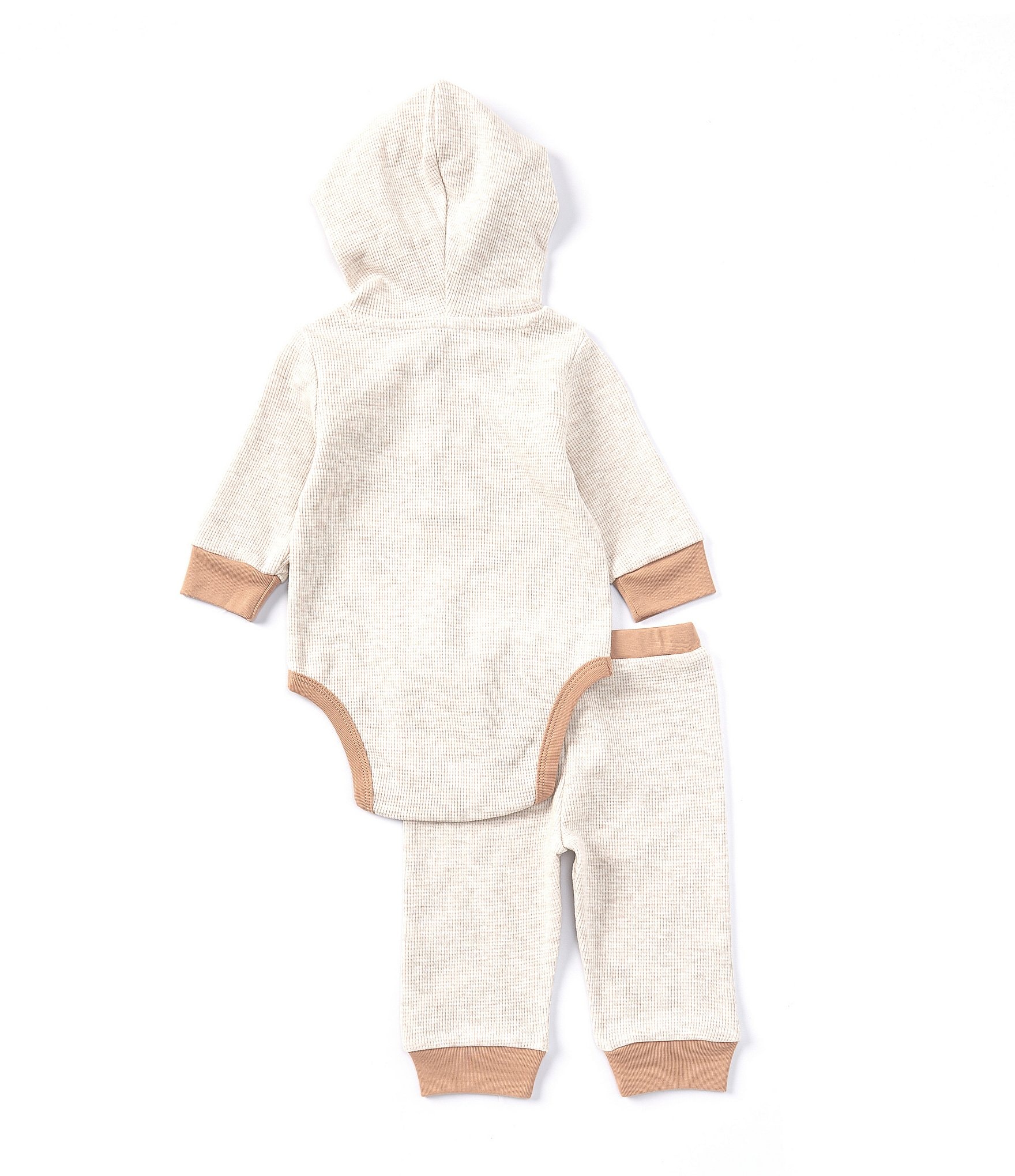 Little Me Baby Girls 3-24 Months Long Sleeve Hooded Waffle-Knit Bodysuit & Solid Leggings Set