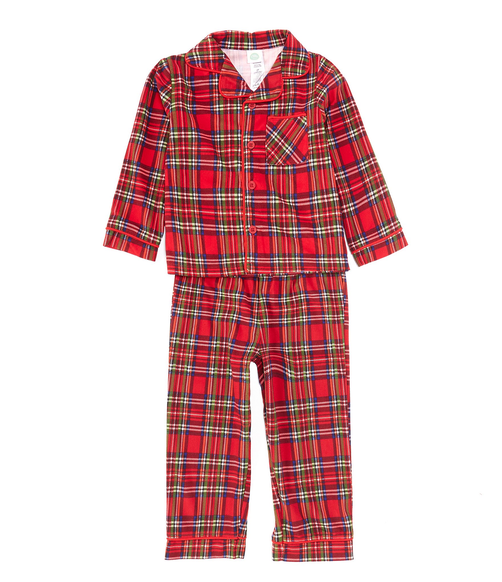 Little Me Toddler Boys 2T-4T Long Sleeve Plaid Pajama Tee & Matching ...
