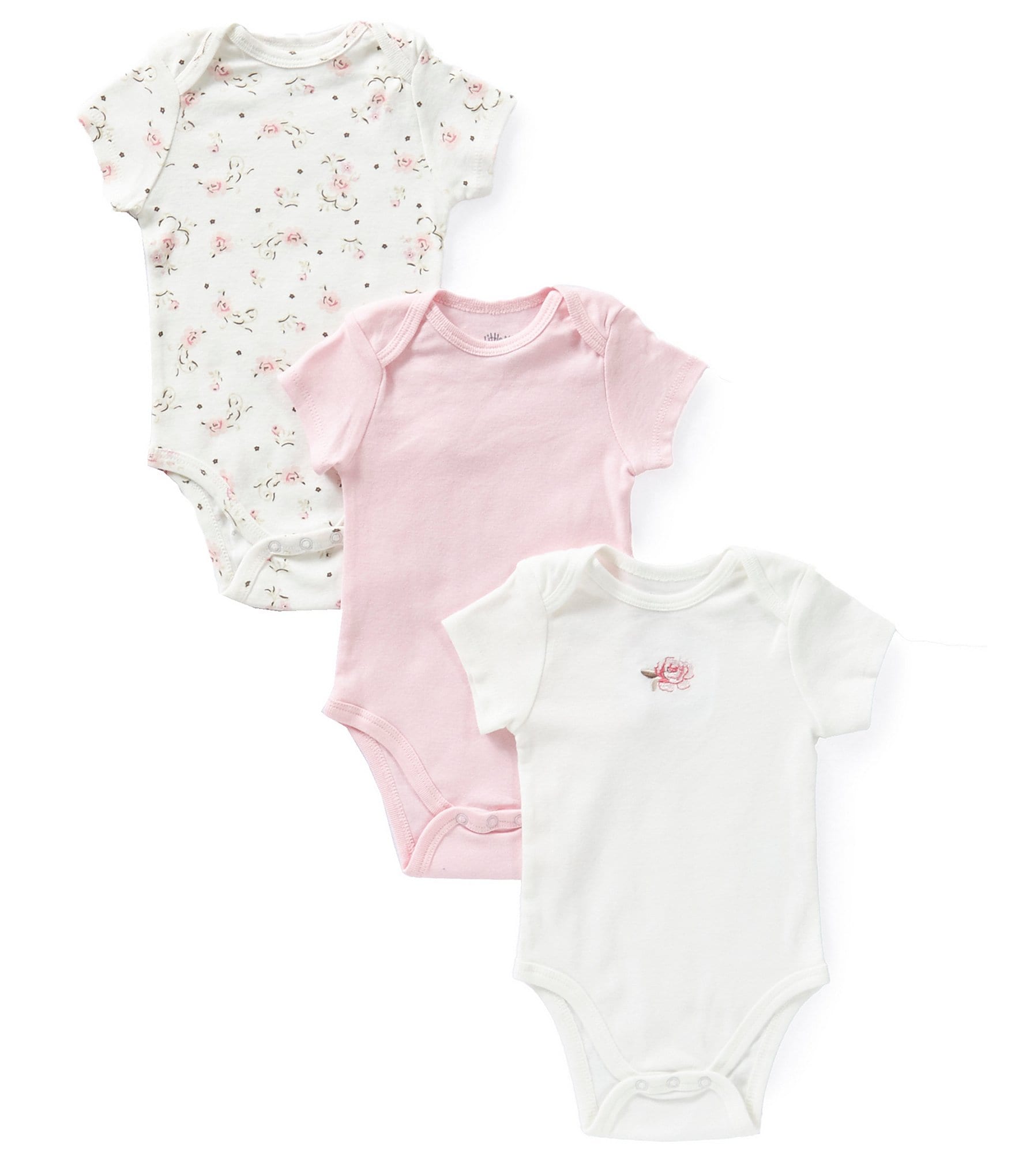 Little Me Vintage Rose 3-Pack Bodysuits | Dillard's