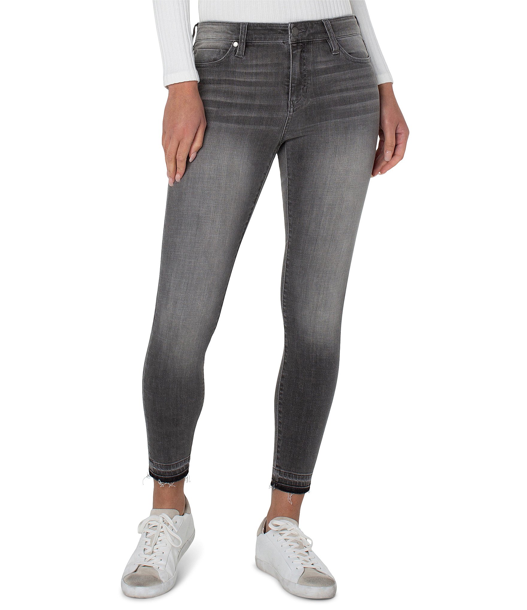 Liverpool Los Angeles Abby Mid Rise Ankle Skinny Crosshatch Denim Jeans