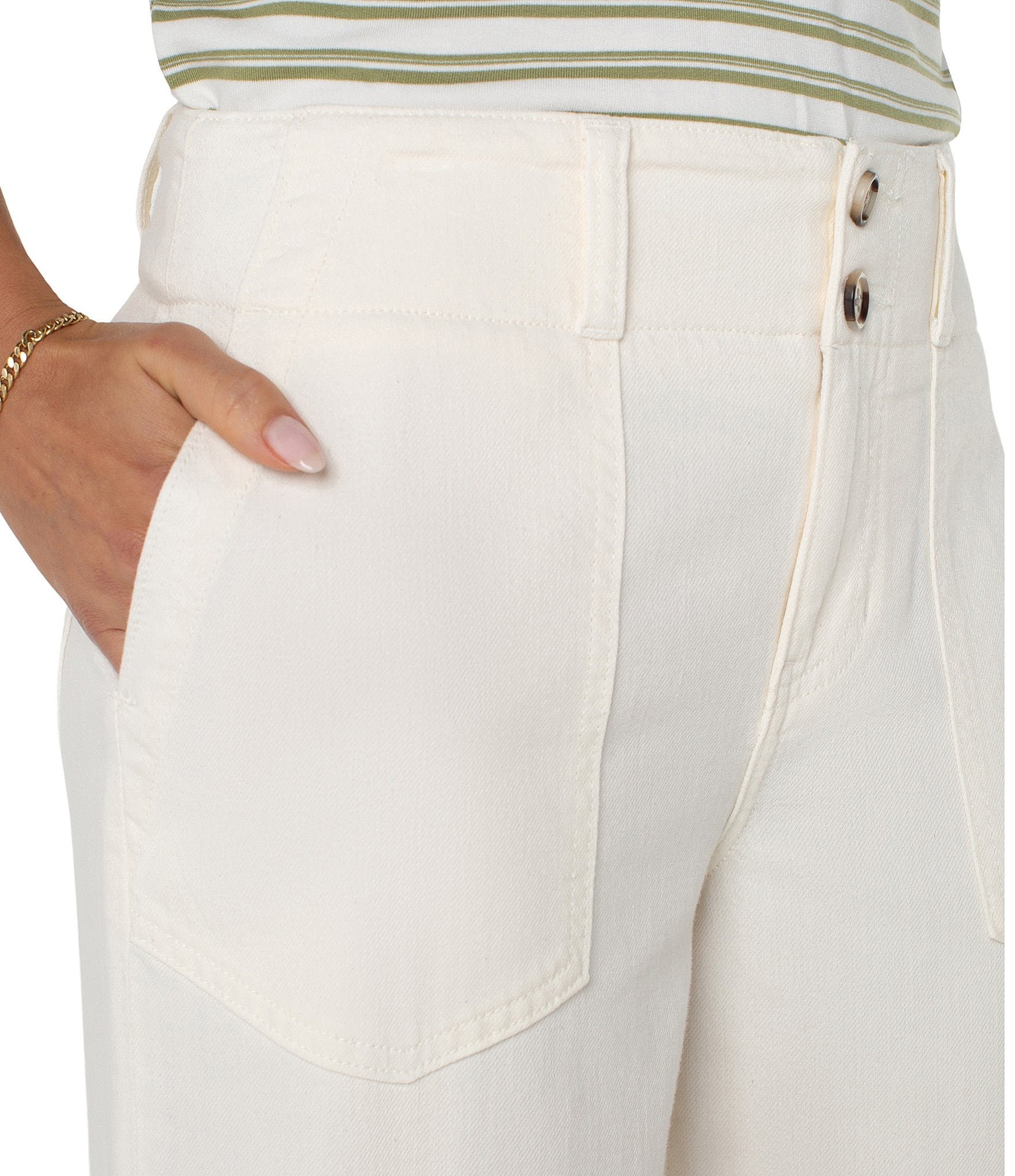Liverpool Los Angeles Hannah Soft Denim Mid Rise Wide Leg Utility Pants