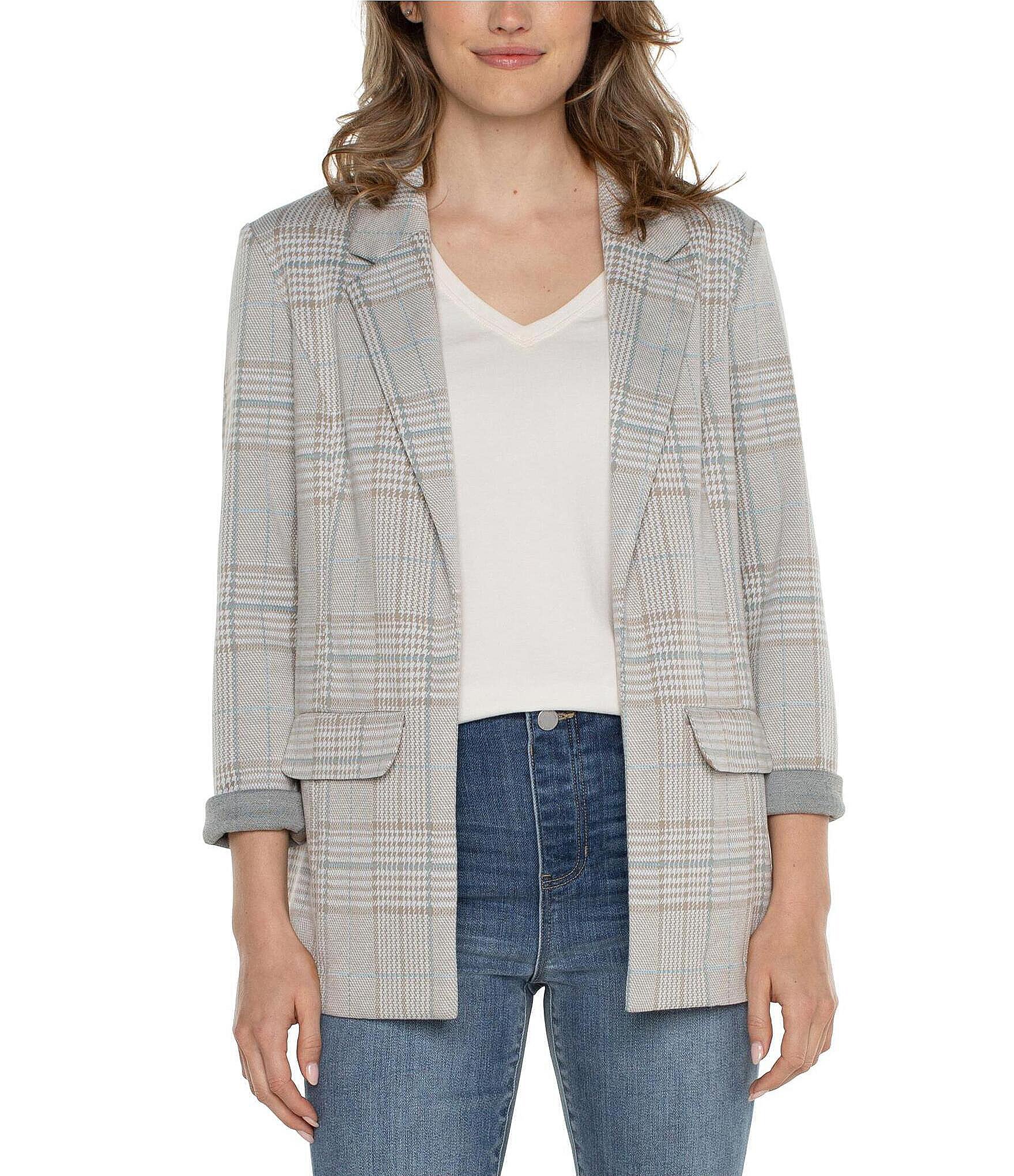 Liverpool Los Angeles Petite Size Notch Lapel Collar Long Sleeve Boyfriend Blazer | Dillard's