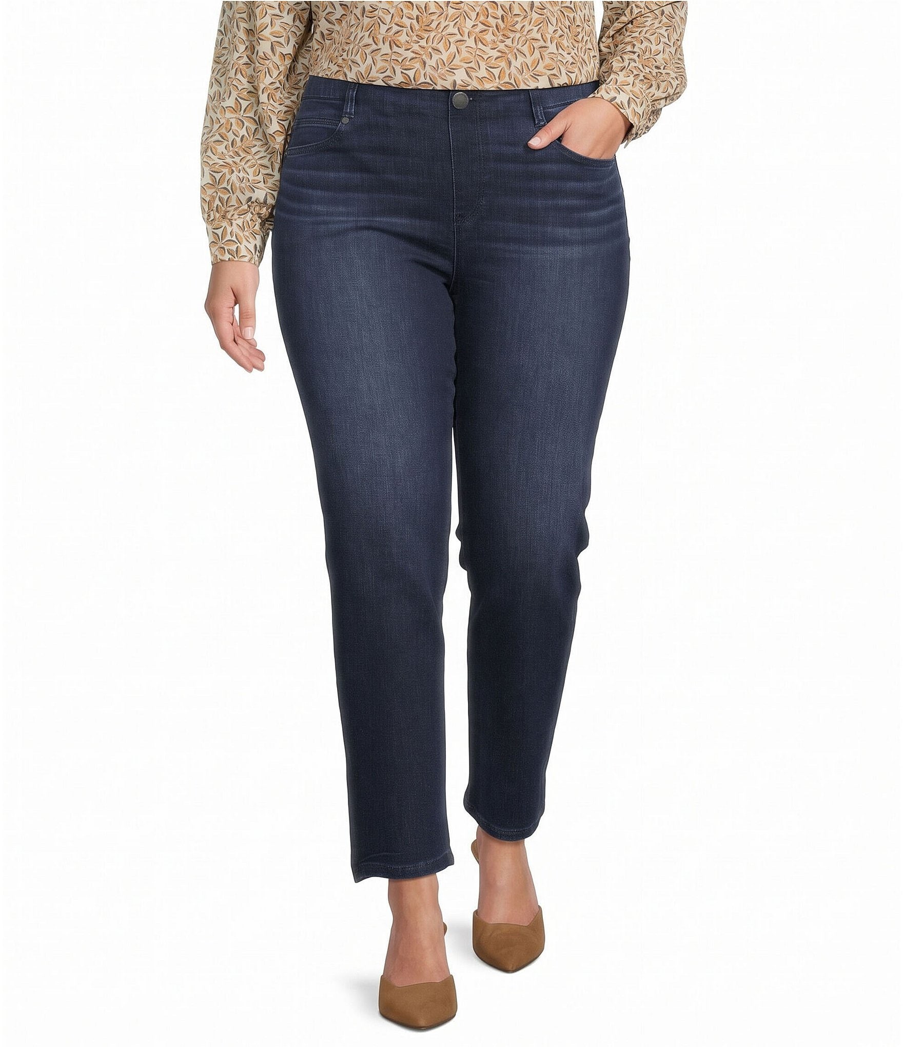Liverpool Los Angeles Plus Size Gia Glider Pull-On Jeans