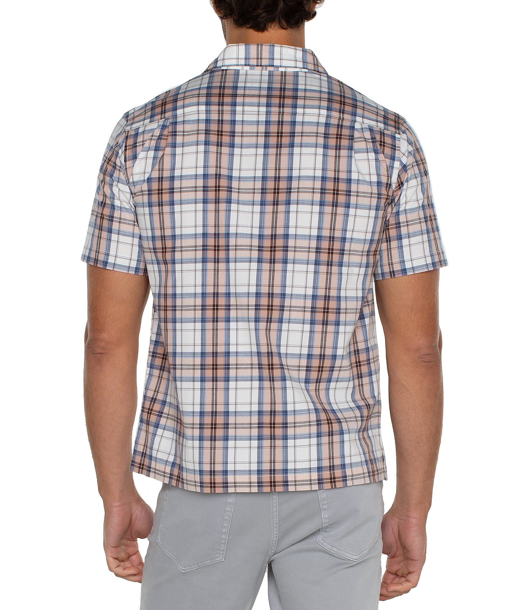 Liverpool Los Angeles Short Sleeve Plaid Woven Shirt