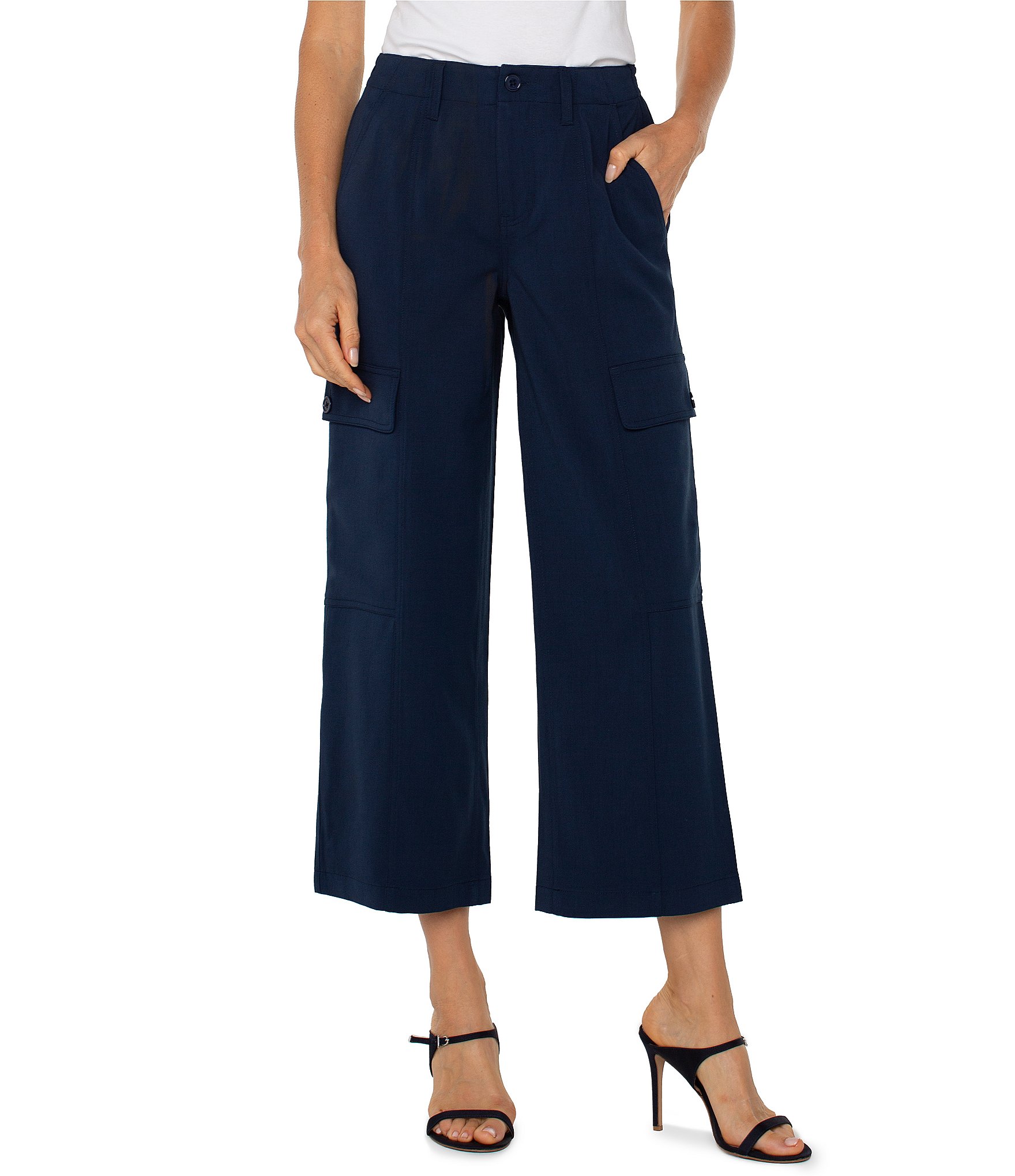 ★送料・関税込★GROVE★JENNER PANTS★ Liverpool Los Angeles Textured Stretch High-Rise Straight