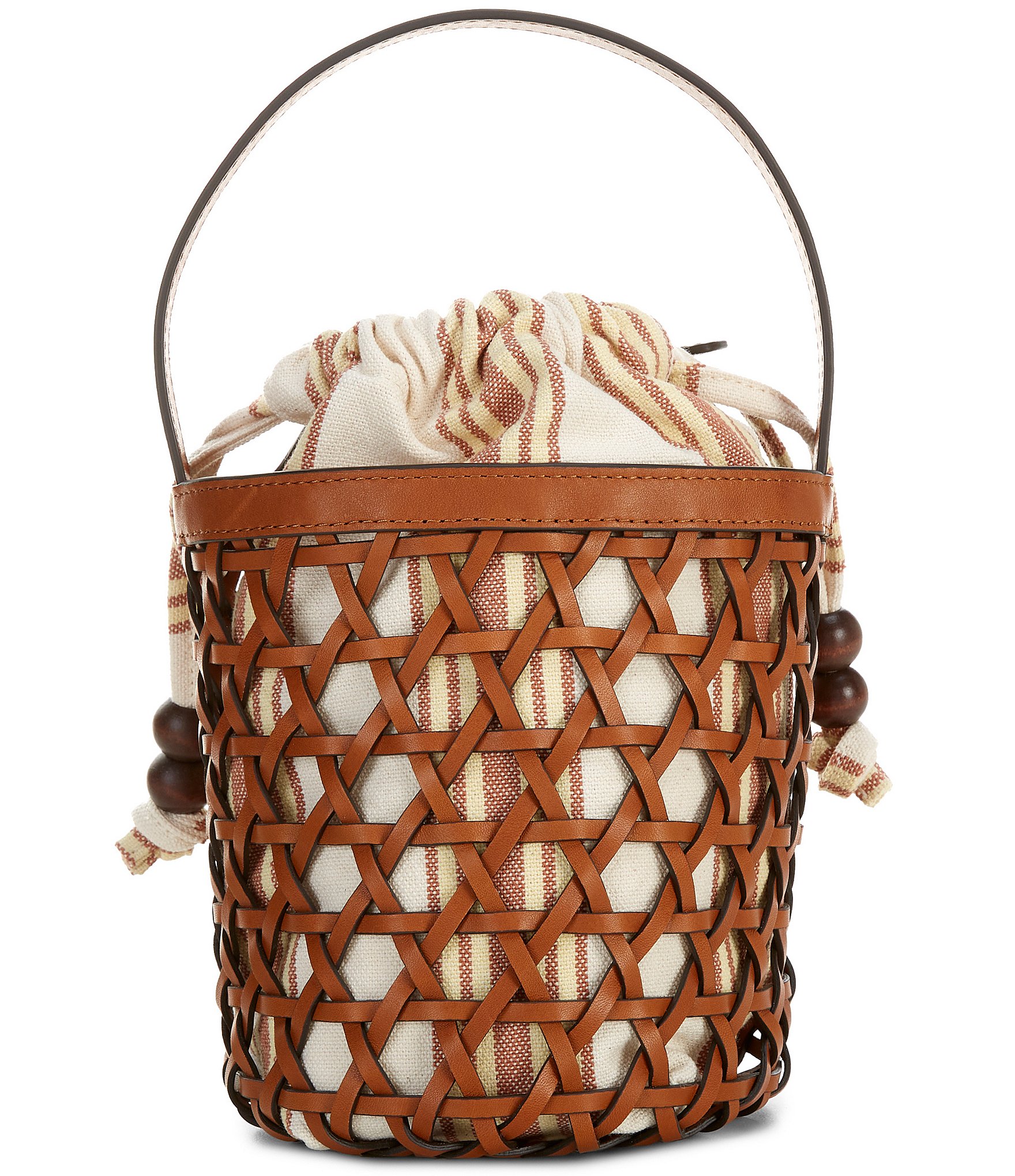 Loeffler Randall Laith Crochet Drawstring Top Handle Bucket Bag