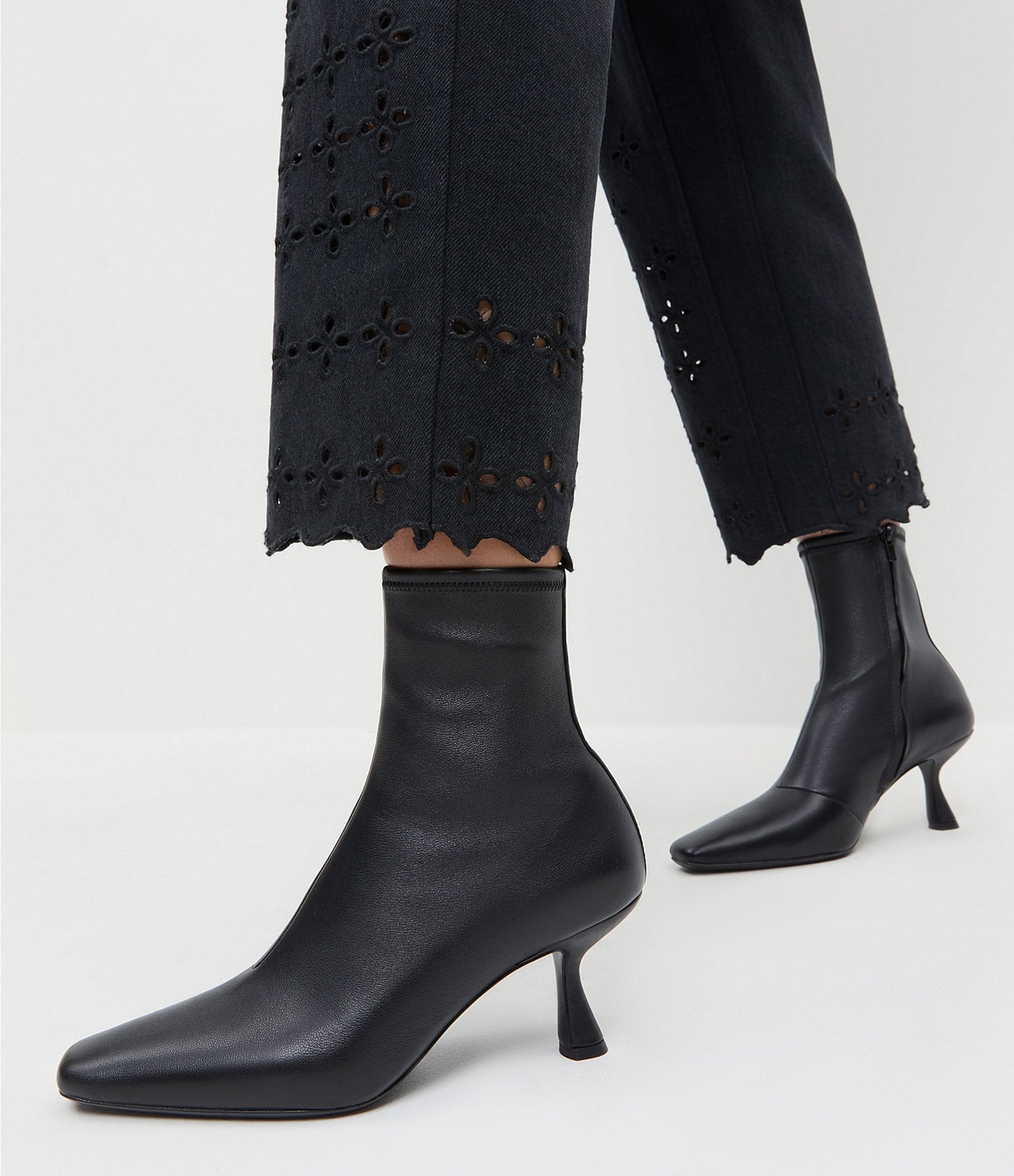 Loeffler Randall Thandy Leather Square Toe Booties