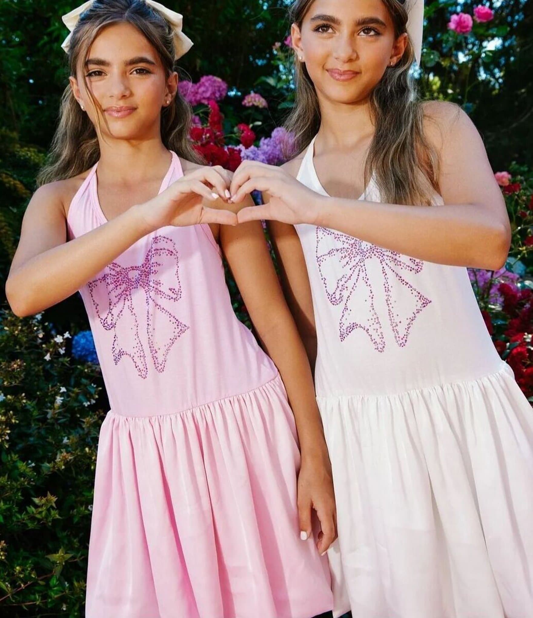 Lola + The Boys Little/Big Girls Crystal Bow Bubble Dress