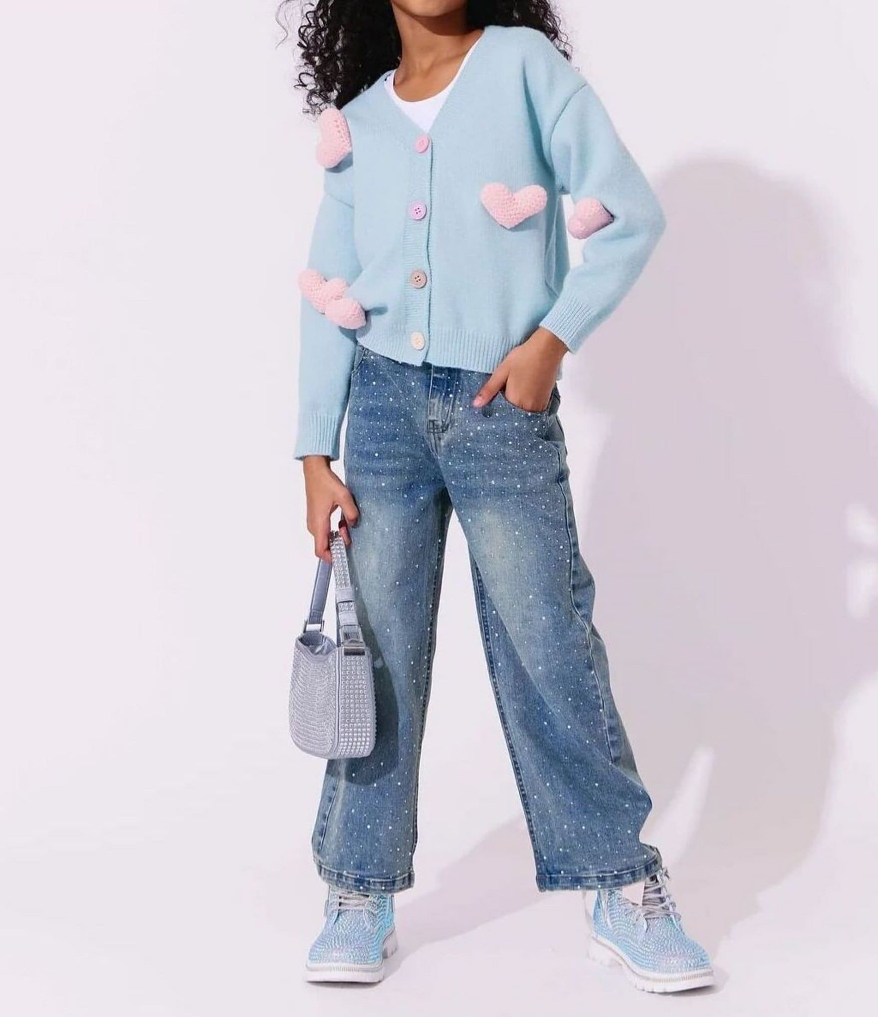 Lola + The Boys Little/Big Girls Crystal Sparkle Jeans