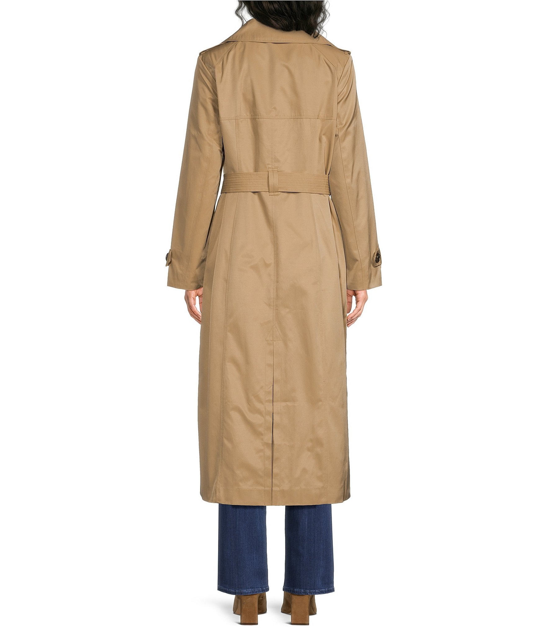London Fog Single Breasted Belted Maxi Trench Coat