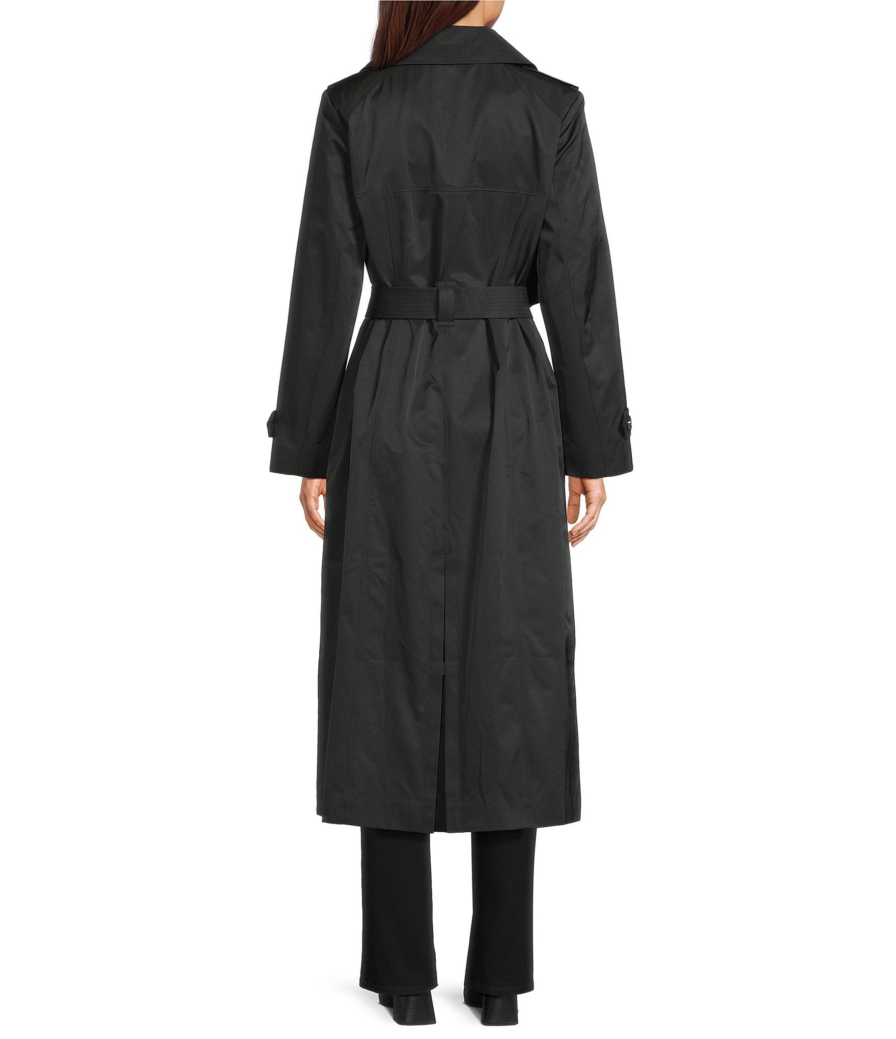 London Fog Single Breasted Belted Maxi Trench Coat