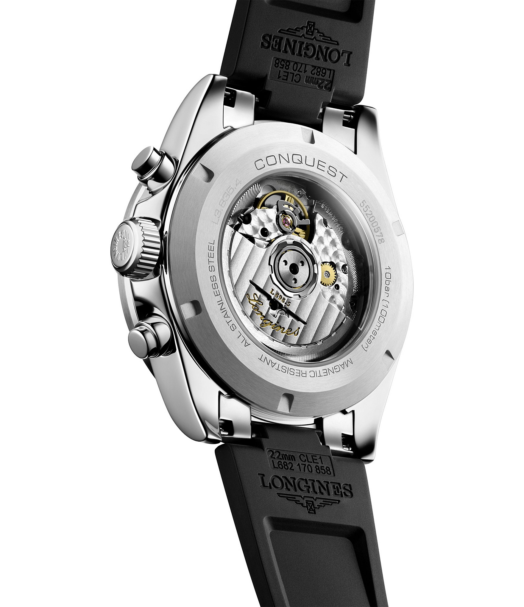 Longines Men's Conquest Automatic Black Strap Watch