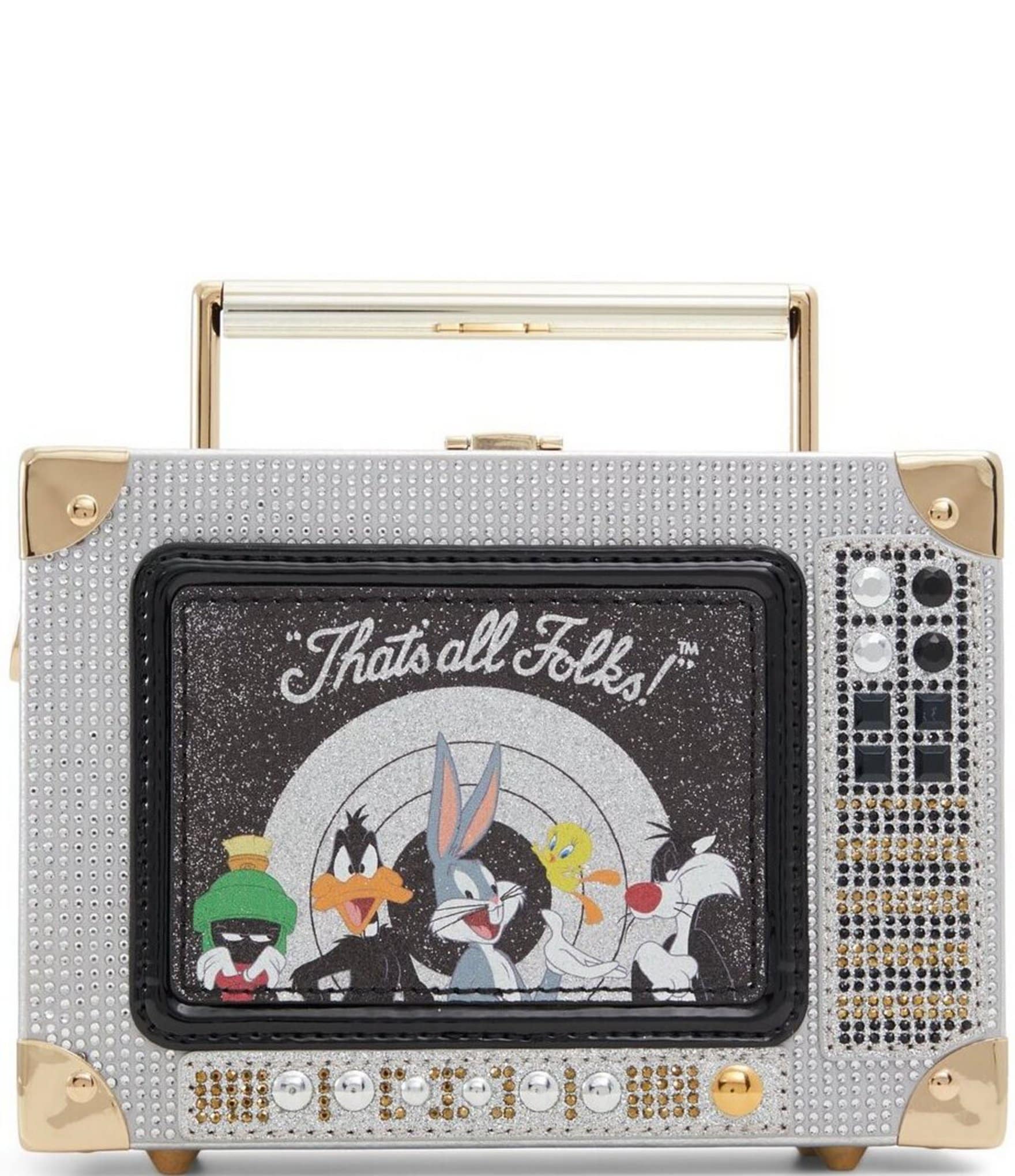 Looney Tunes x ALDO Rhinestone Beat Box Crossbody Clutch Bag