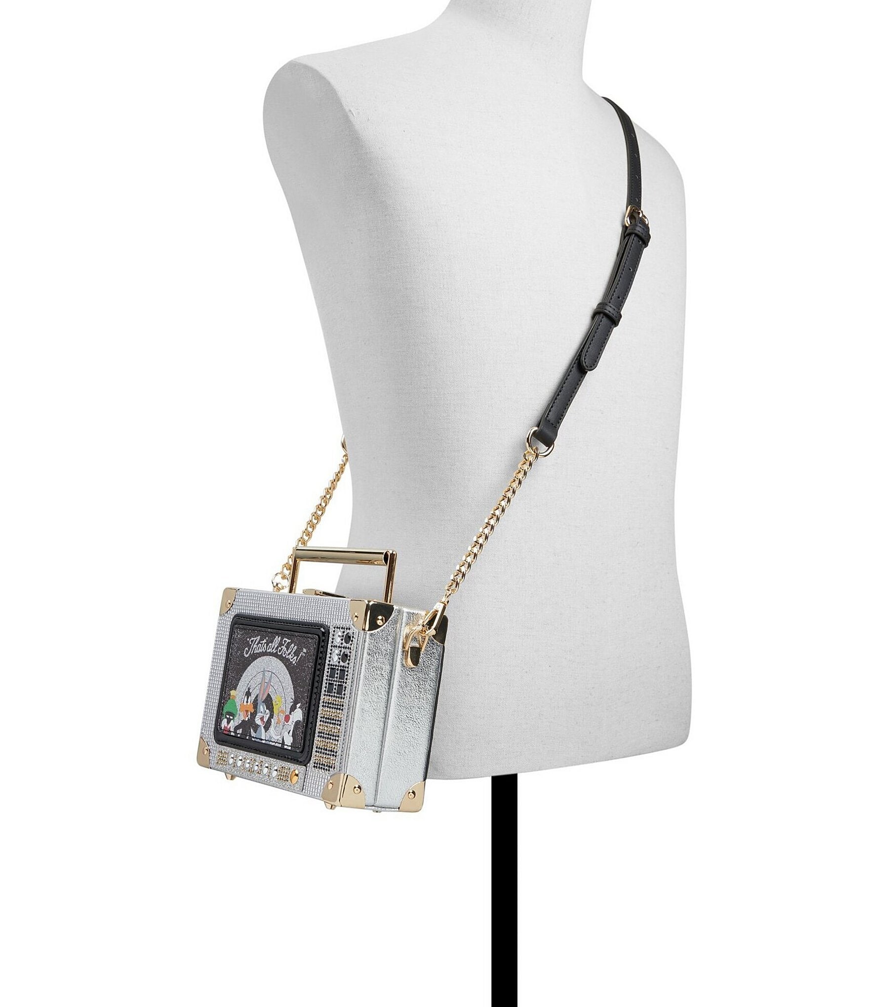 Looney Tunes x ALDO Rhinestone Beat Box Crossbody Clutch Bag